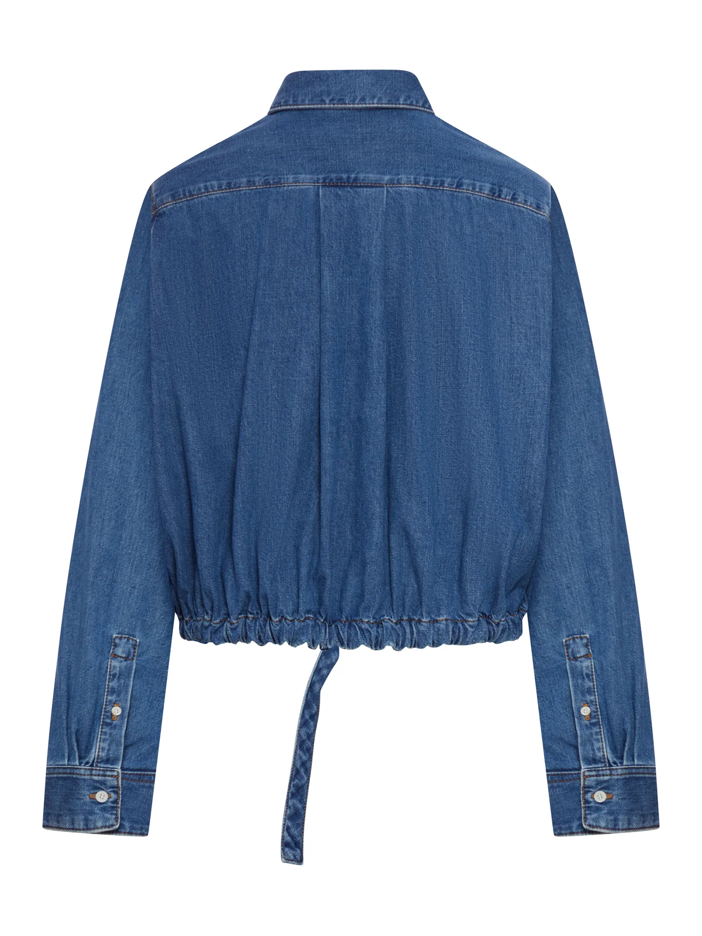 CROPPED DENIM SHIRT WITH DRAWSTRING AT THE BOTTOM - Image 2