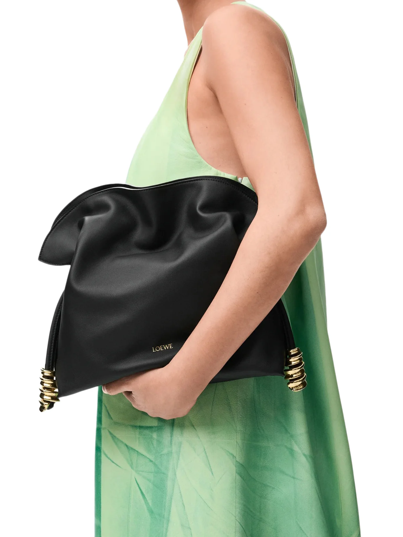 MEDIUM COIL FLAMENCO CLUTCH BAG IN CALFSKIN NAPPA - Image 3