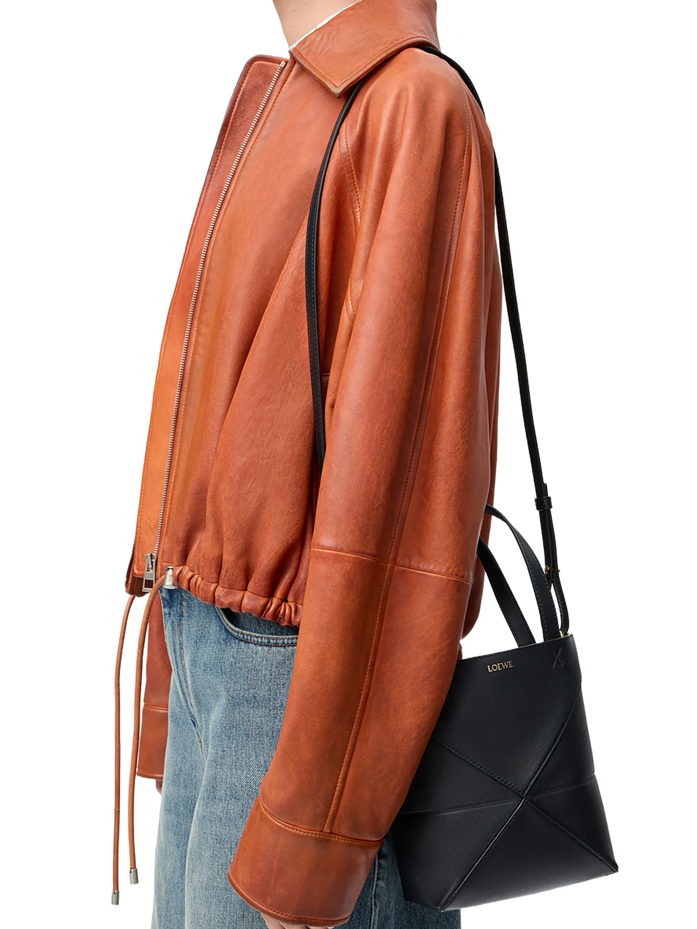PUZZLE FOLD TOTE BAG IN POLISHED CALFSKIN - Image 2