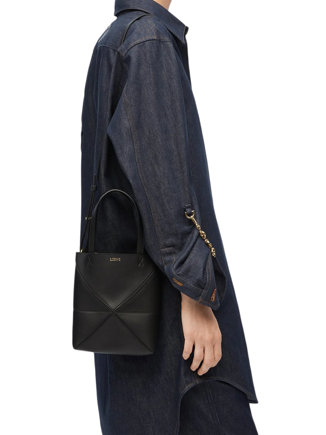 PUZZLE FOLD TOTE BAG IN POLISHED CALFSKIN - Image 4
