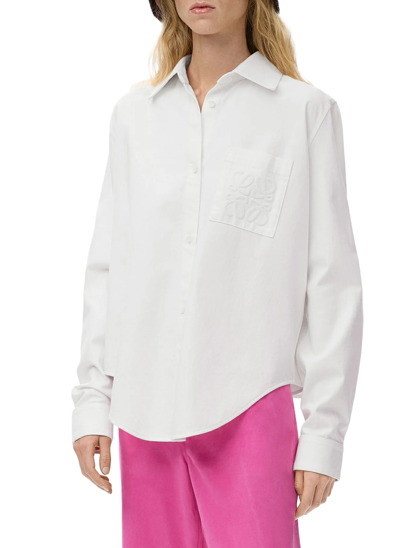 COTTON DENIM SHIRT WITH ANAGRAM EMBROIDERY - Image 3