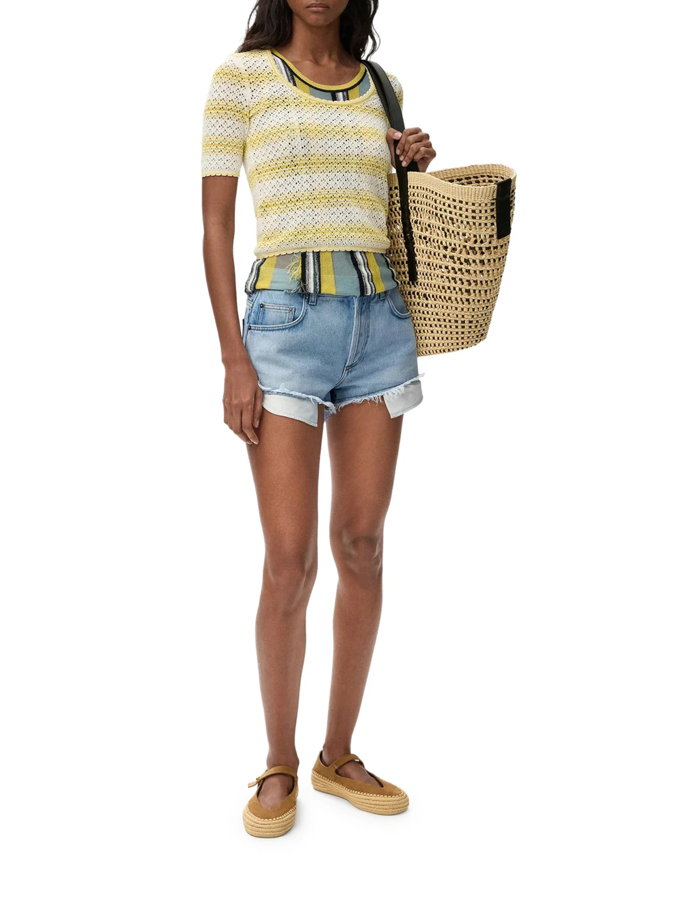 DENIM SHORTS WITH ANAGRAM PATTERN - Image 2