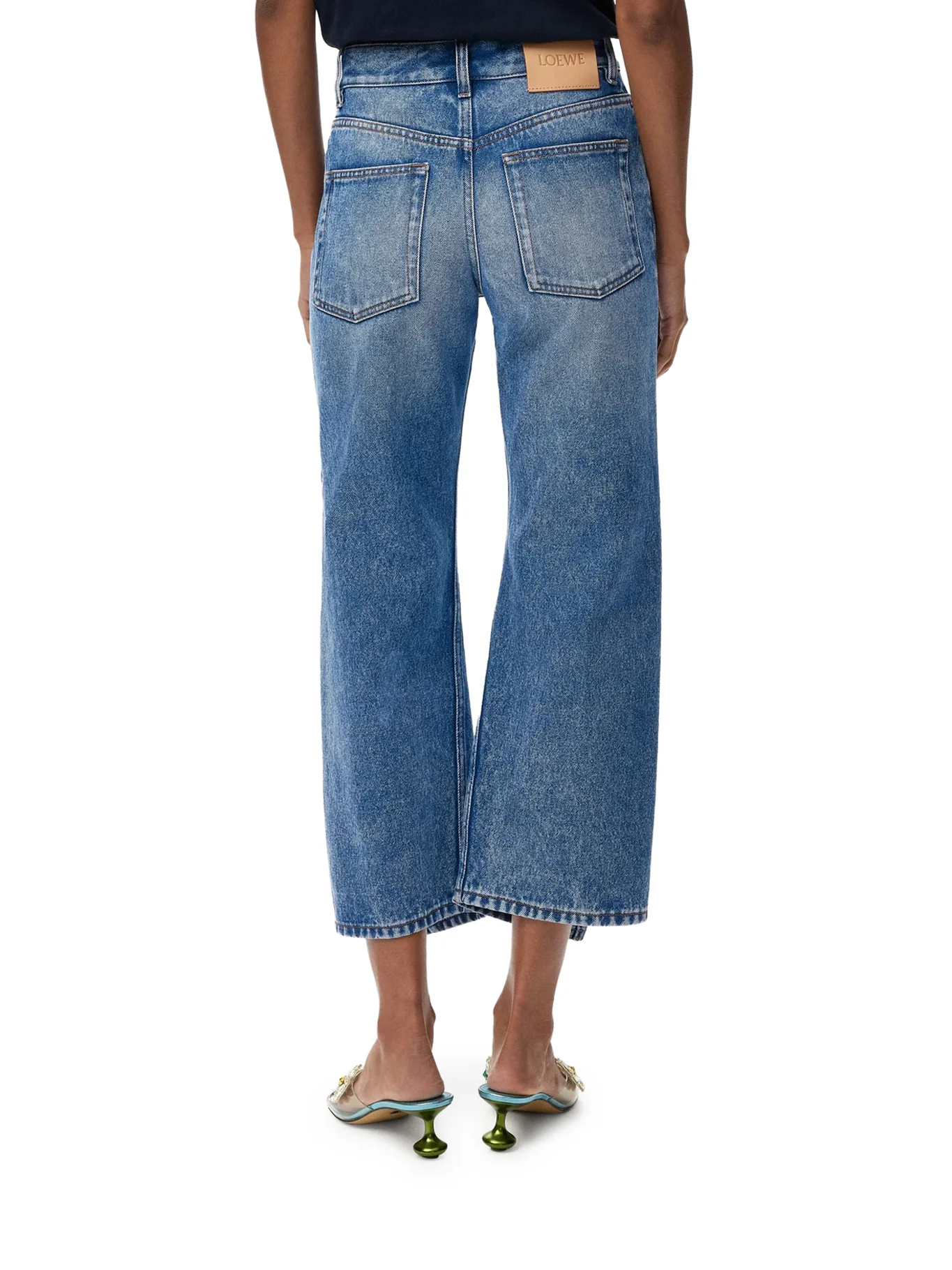 DENIM TROUSERS WITH FLARED LEG AND SIDE SLITS - Image 4