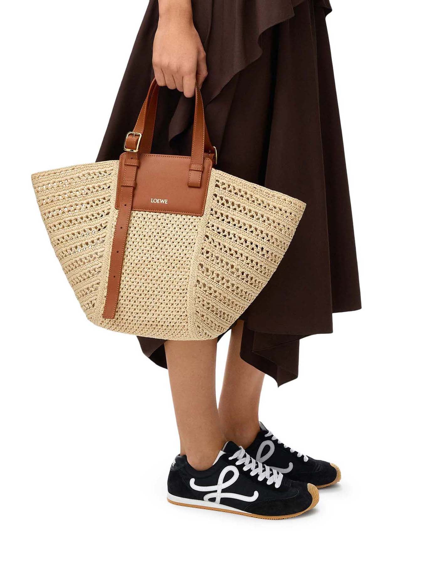 HAMMOCK CABAS MEDIUM BAG IN RAFFIA AND CALFSKIN - Image 3