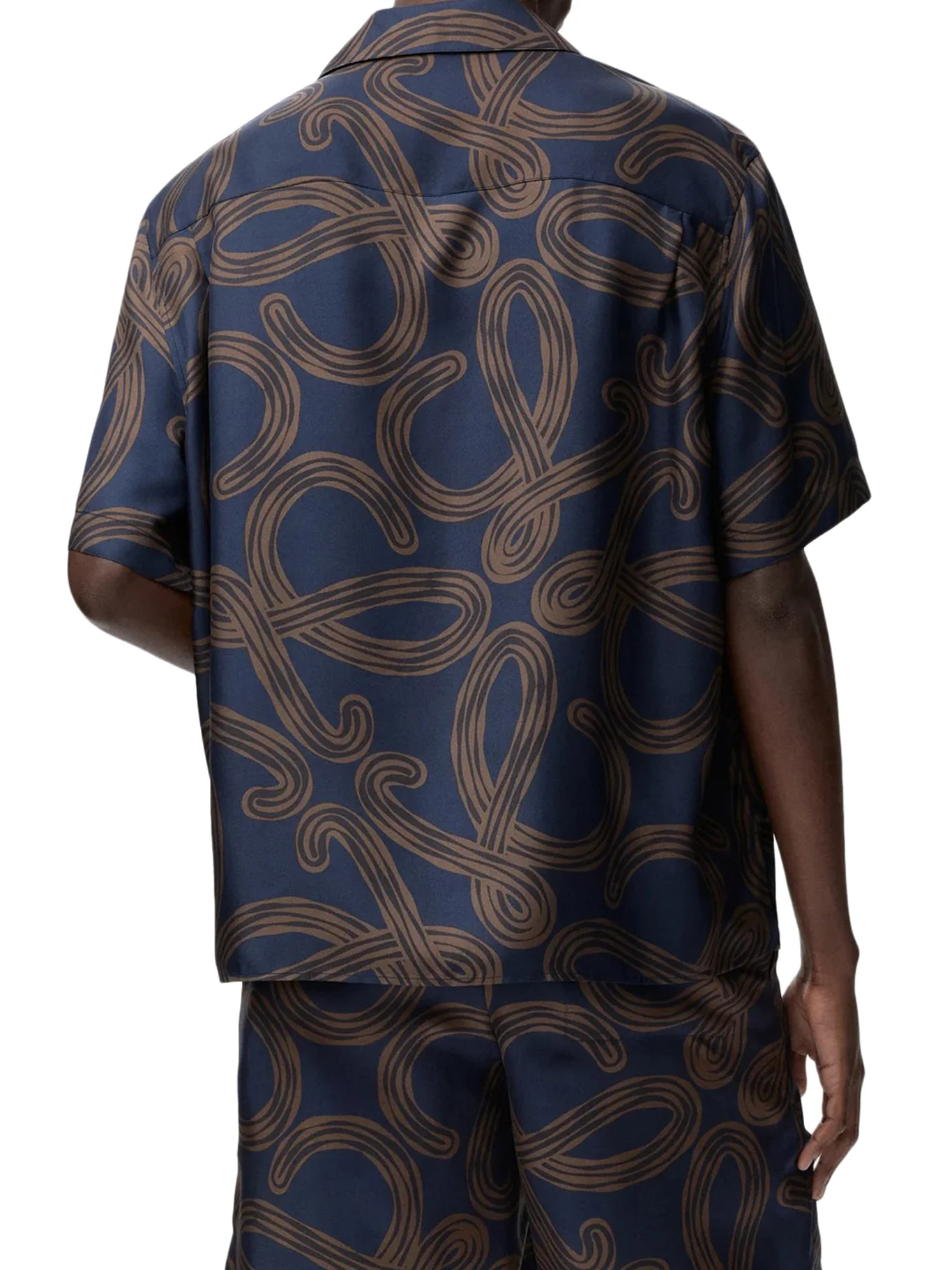 SHORT-SLEEVED SILK TWILL SHIRT WITH ALL-OVER ANAGRAM PRINT - Image 4