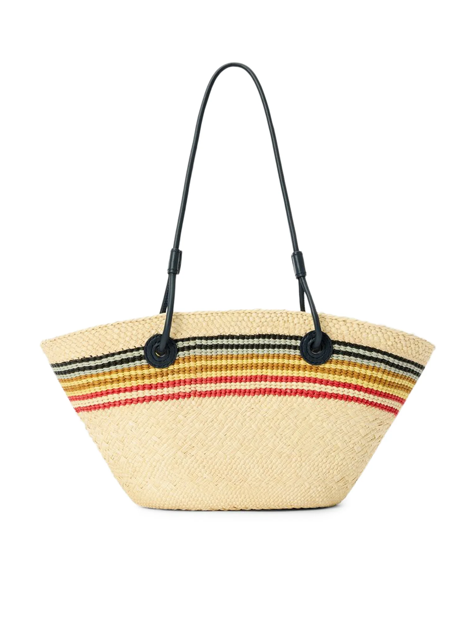 ANAGRAM SMALL BASKET BAG IN IRACA PALM AND CALFSKIN - Image 5