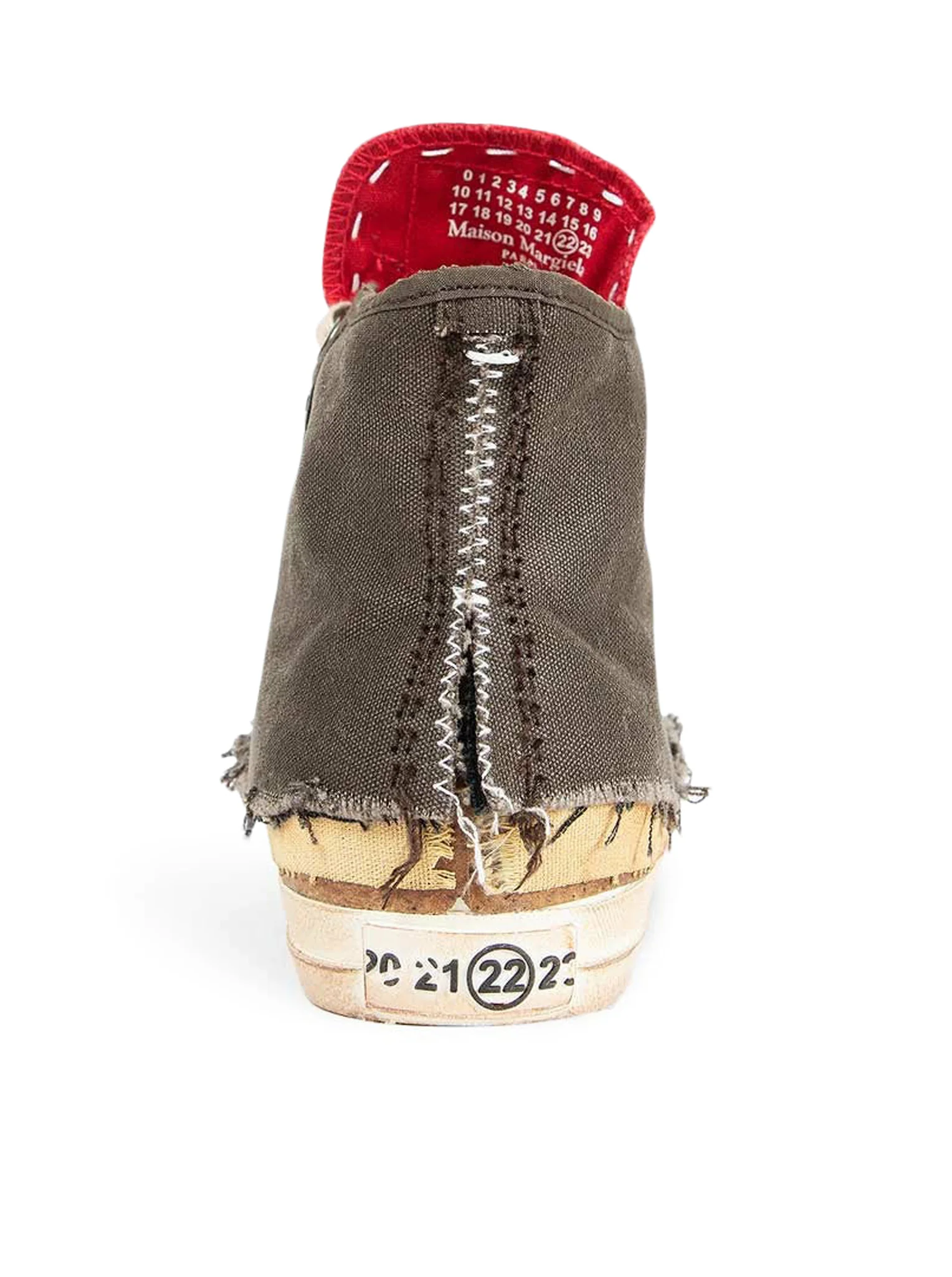 "LOVE TO DEATH" HIGH-TOP CANVAS SNEAKERS WITH DESTRUCTURED DETAILS - Image 3