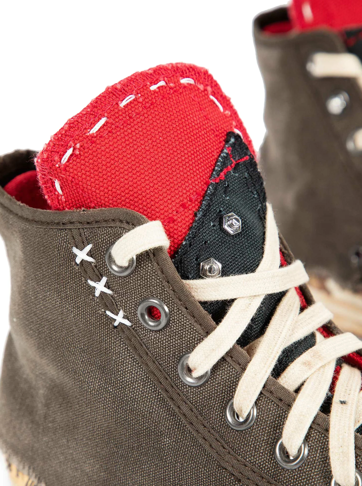 "LOVE TO DEATH" HIGH-TOP CANVAS SNEAKERS WITH DESTRUCTURED DETAILS - Image 7