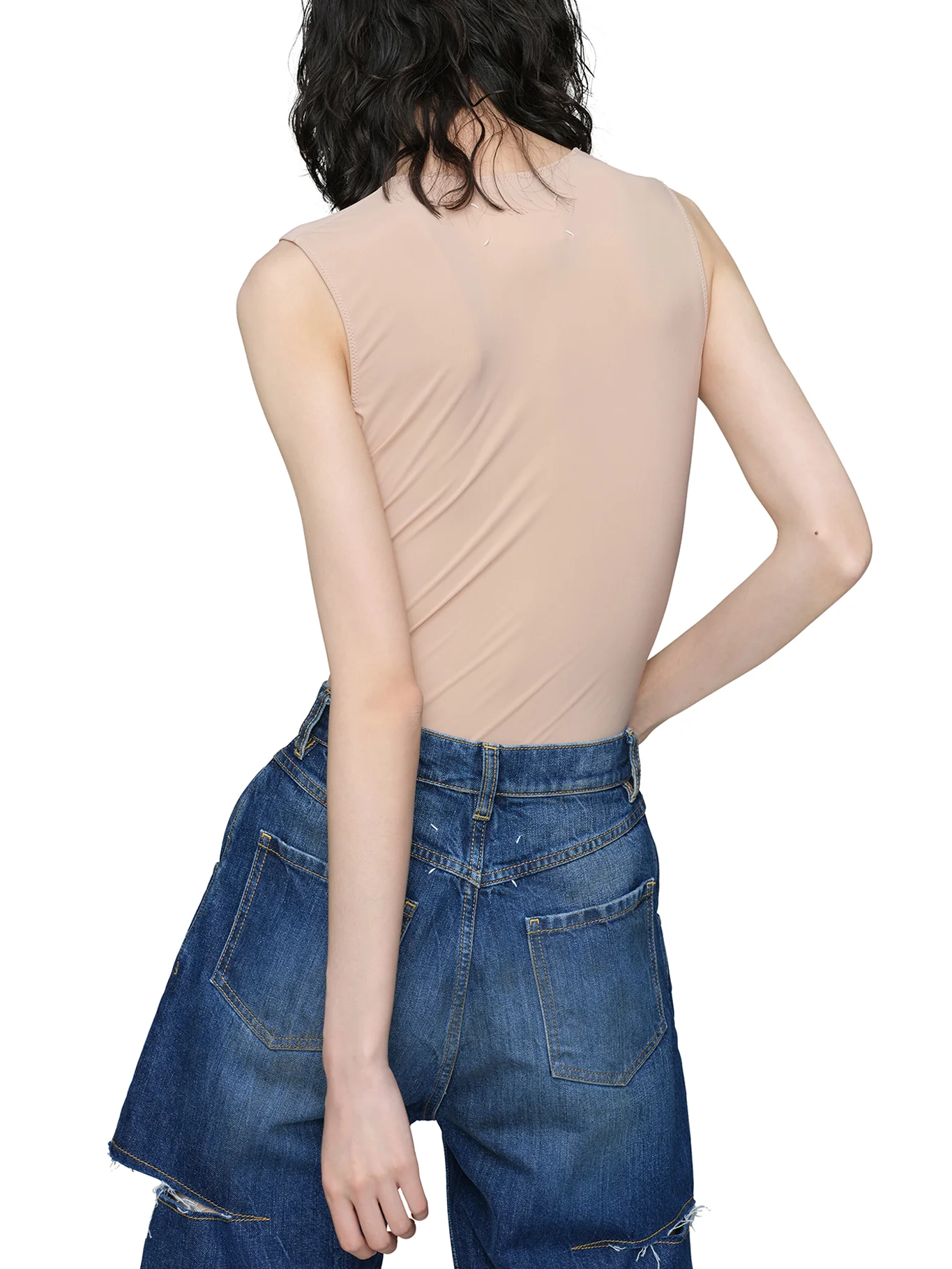 SLEEVELESS BODYSUIT IN TECHNICAL JERSEY - Image 4