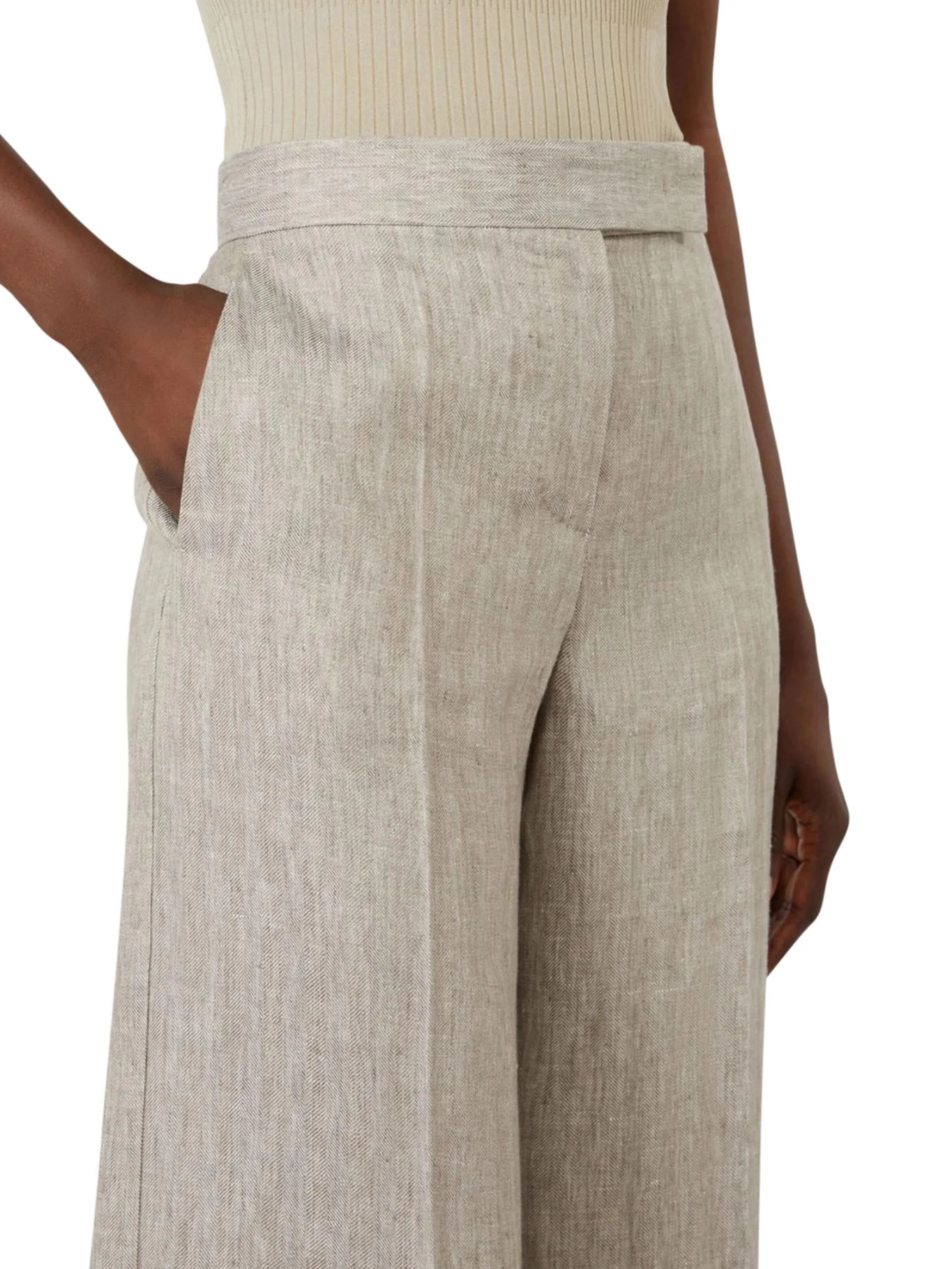 CHEVRON LINEN BATAVIA TROUSERS - Image 5