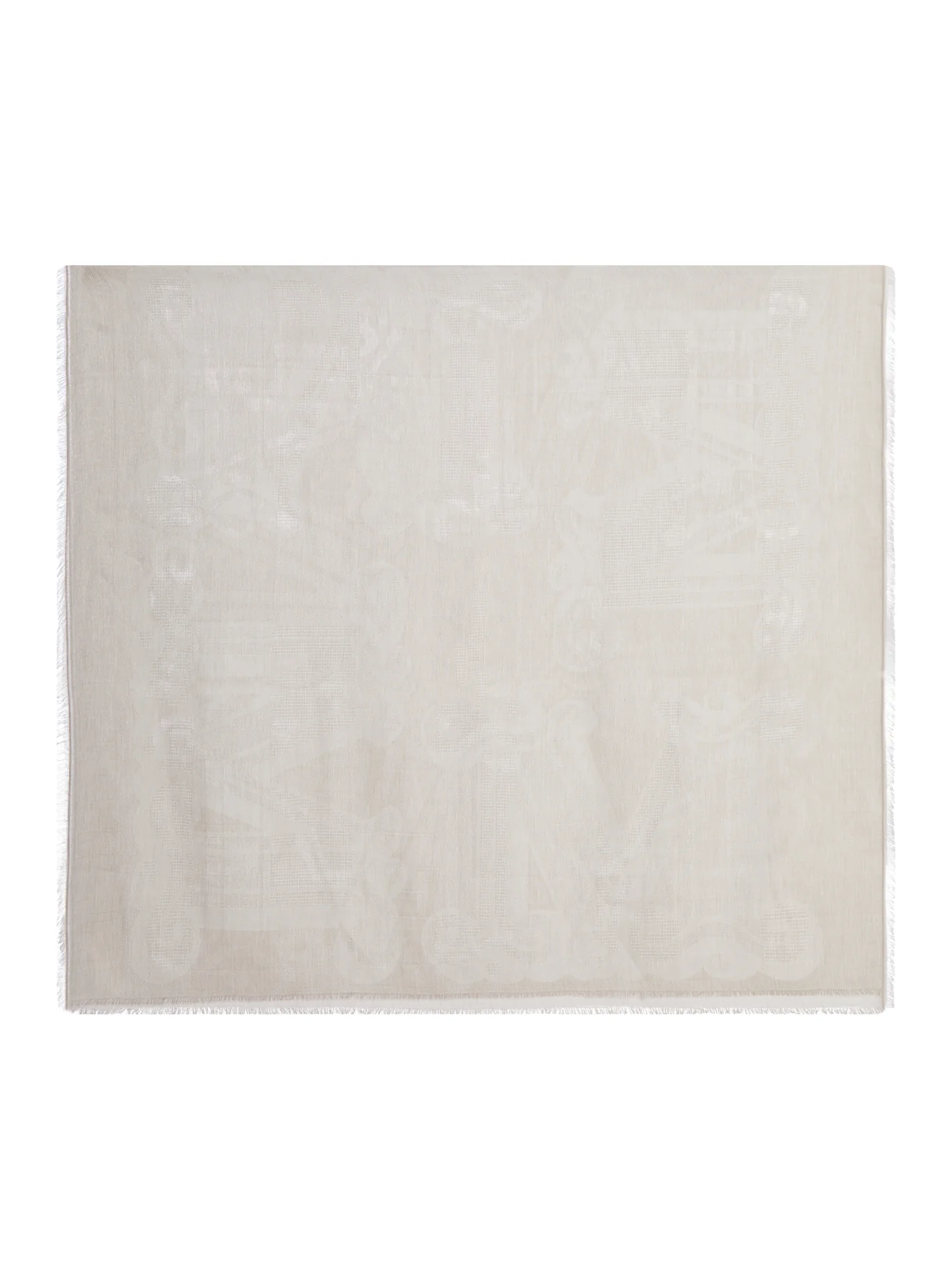 COTTON BLEND SCARF WITH JACQUARD LOGO