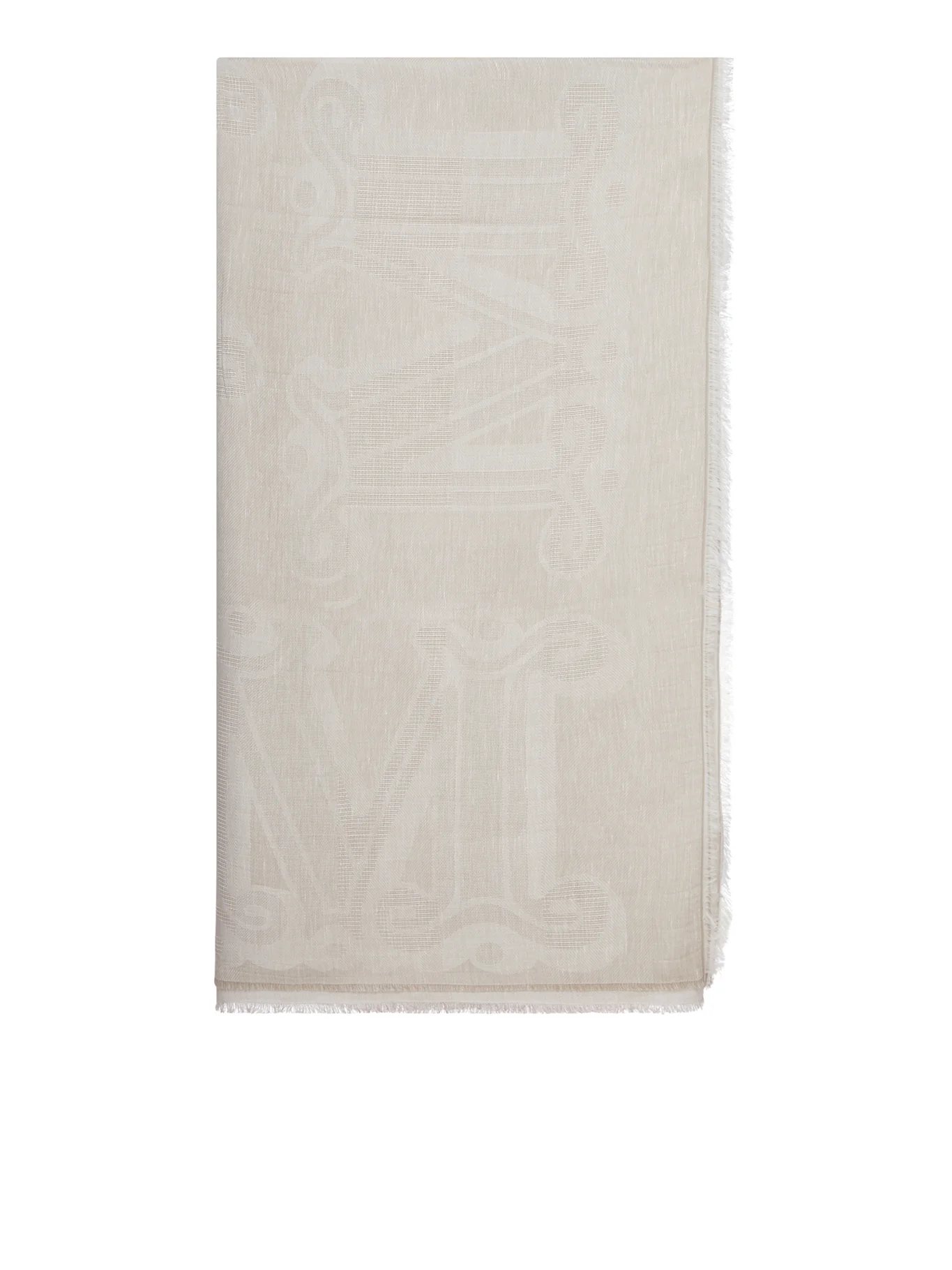 COTTON BLEND SCARF WITH JACQUARD LOGO - Image 2