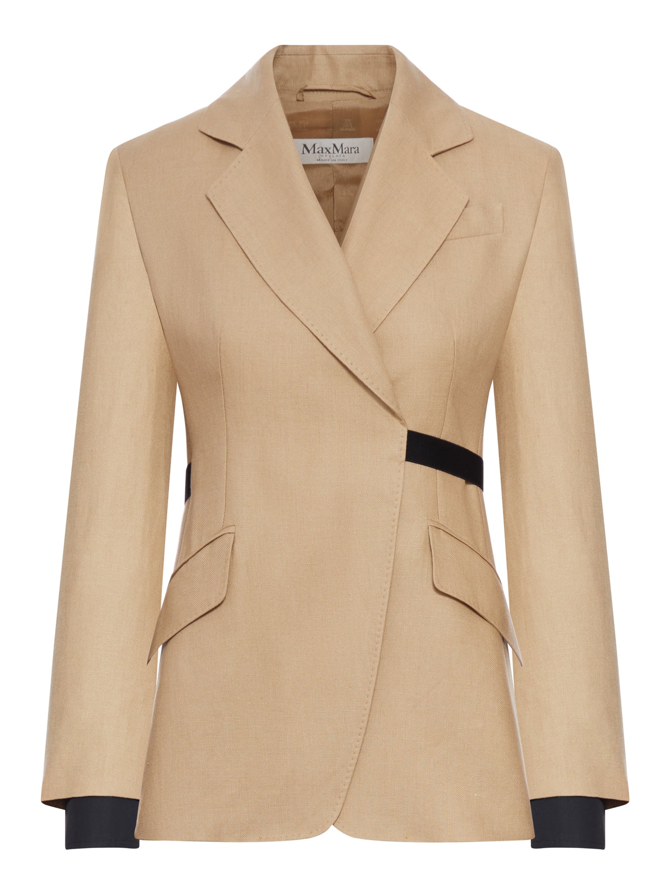 DOUBLE-BREASTED BLAZER IN PURE LINEN NATTÉ