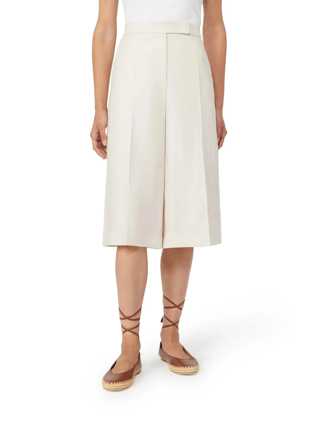 KAKI LINEN BERMUDA SHORTS - Image 3