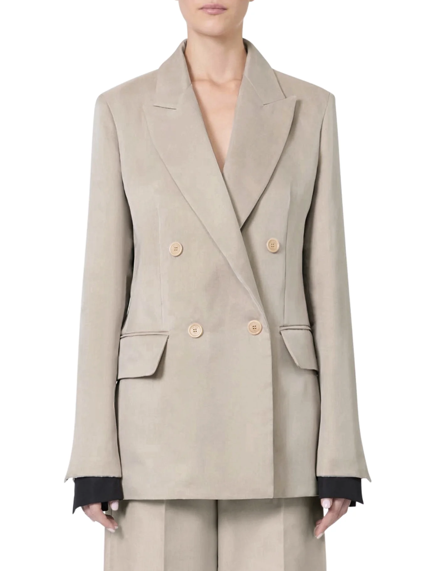 OVER BLAZER IN LINEN CANVAS AND ORGANZA - Image 2
