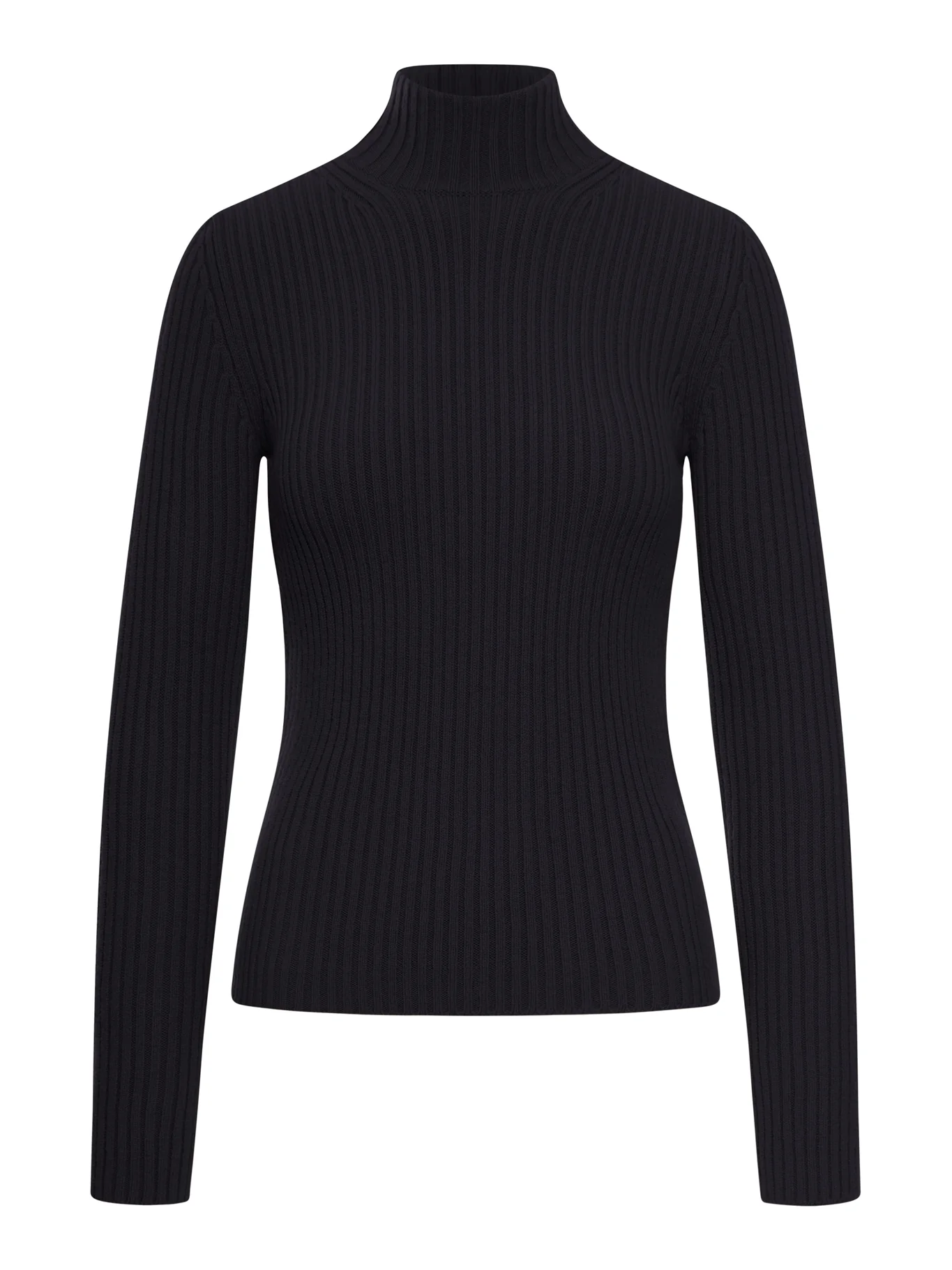 RIBBED WOOL AND CASHMERE TURTLENECK