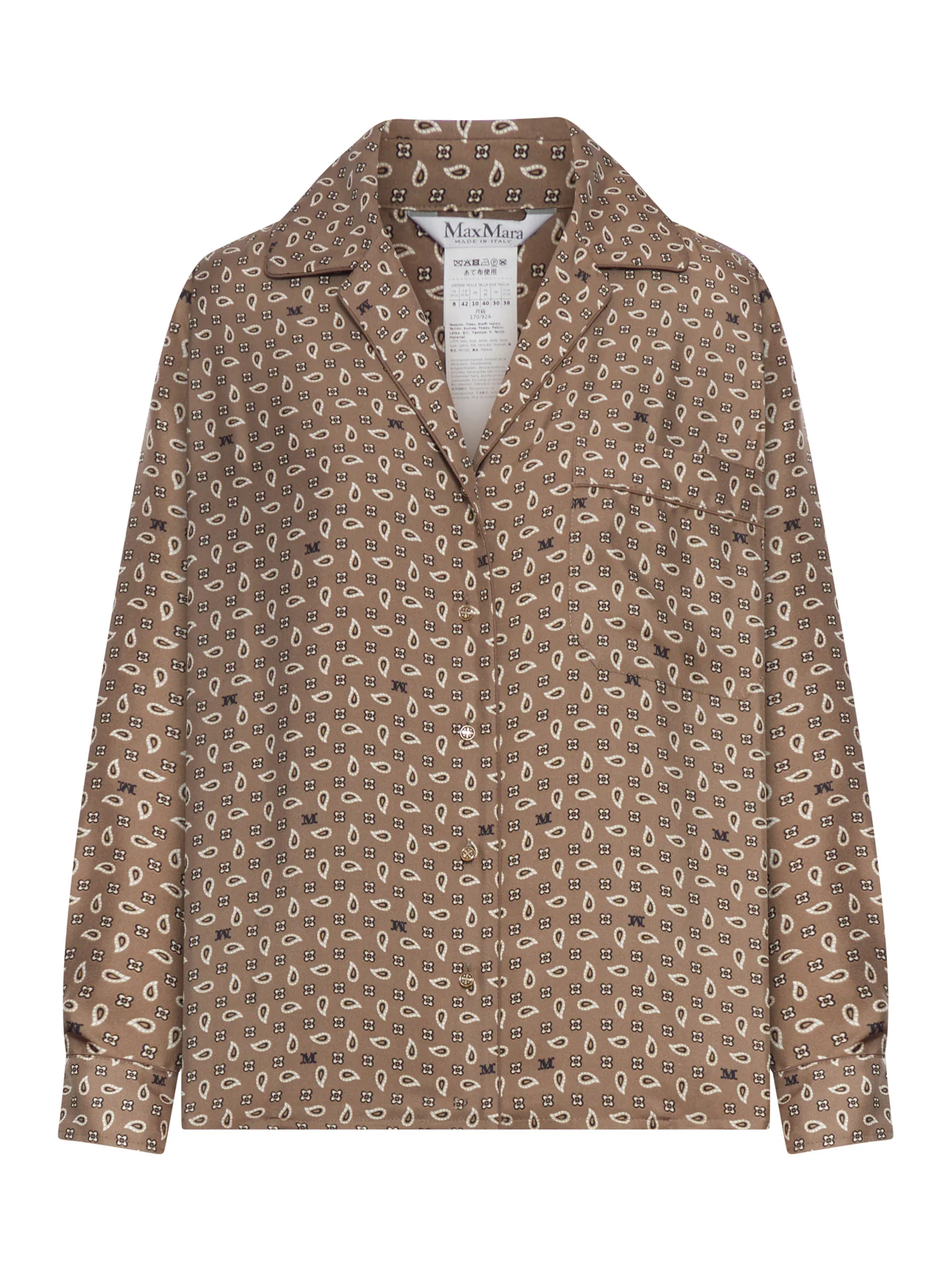 SEMI-FITTED PRINTED SILK SHIRT