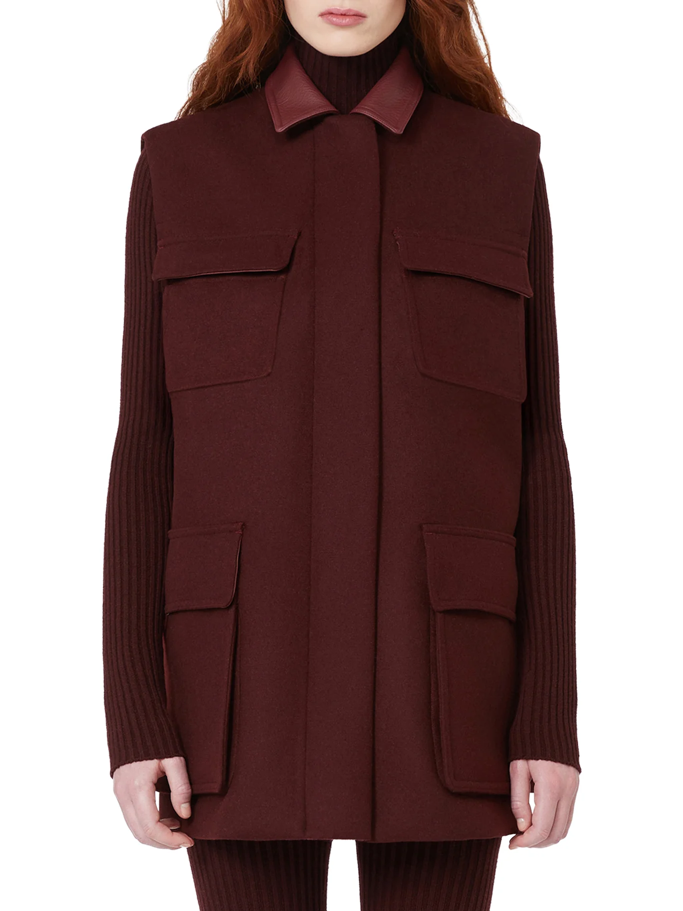 LONG WOOL, ALPACA AND CASHMERE VEST - Image 3