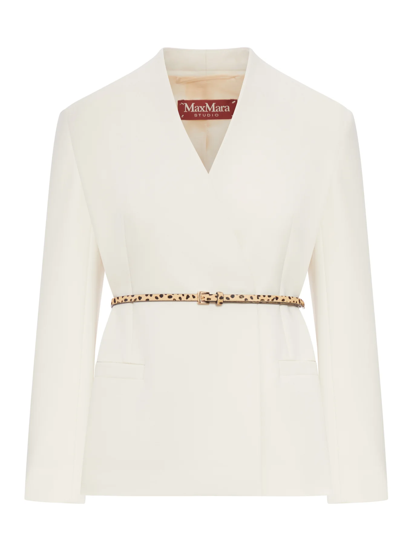 DOUBLE-BREASTED CADY JACKET WITH BELT