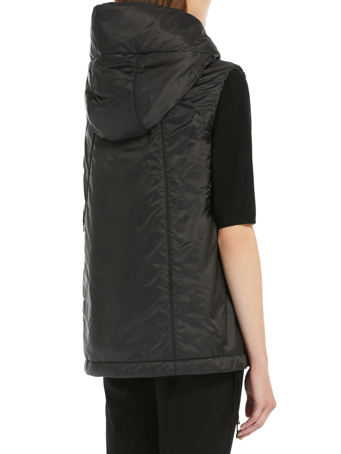 PADDED VEST WITH HOOD IN ANTI-DROP CANVAS - Image 4