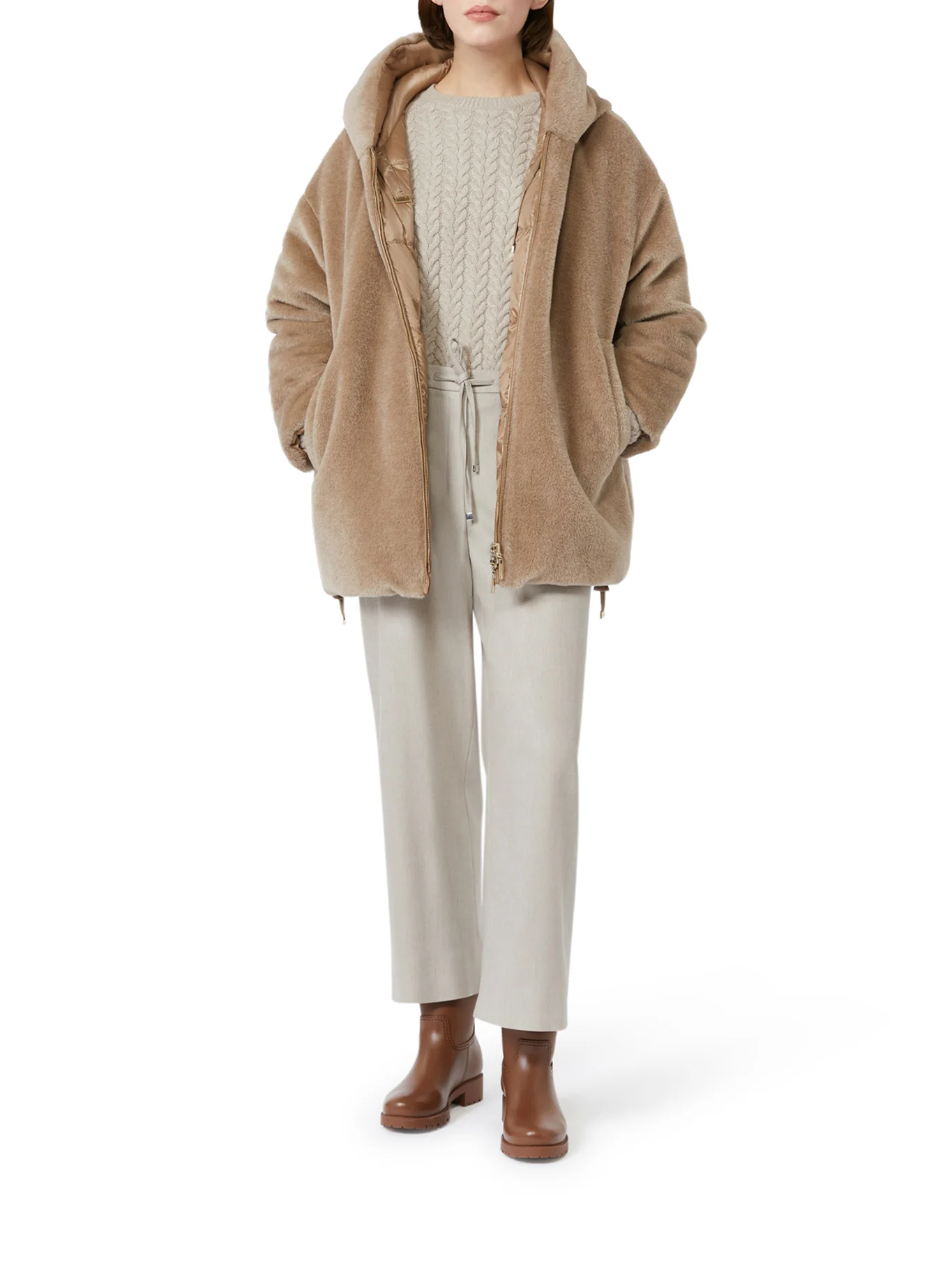 OLIVIA REVERSIBLE PADDED JACKET IN ALPACA AND WOOL - Image 2