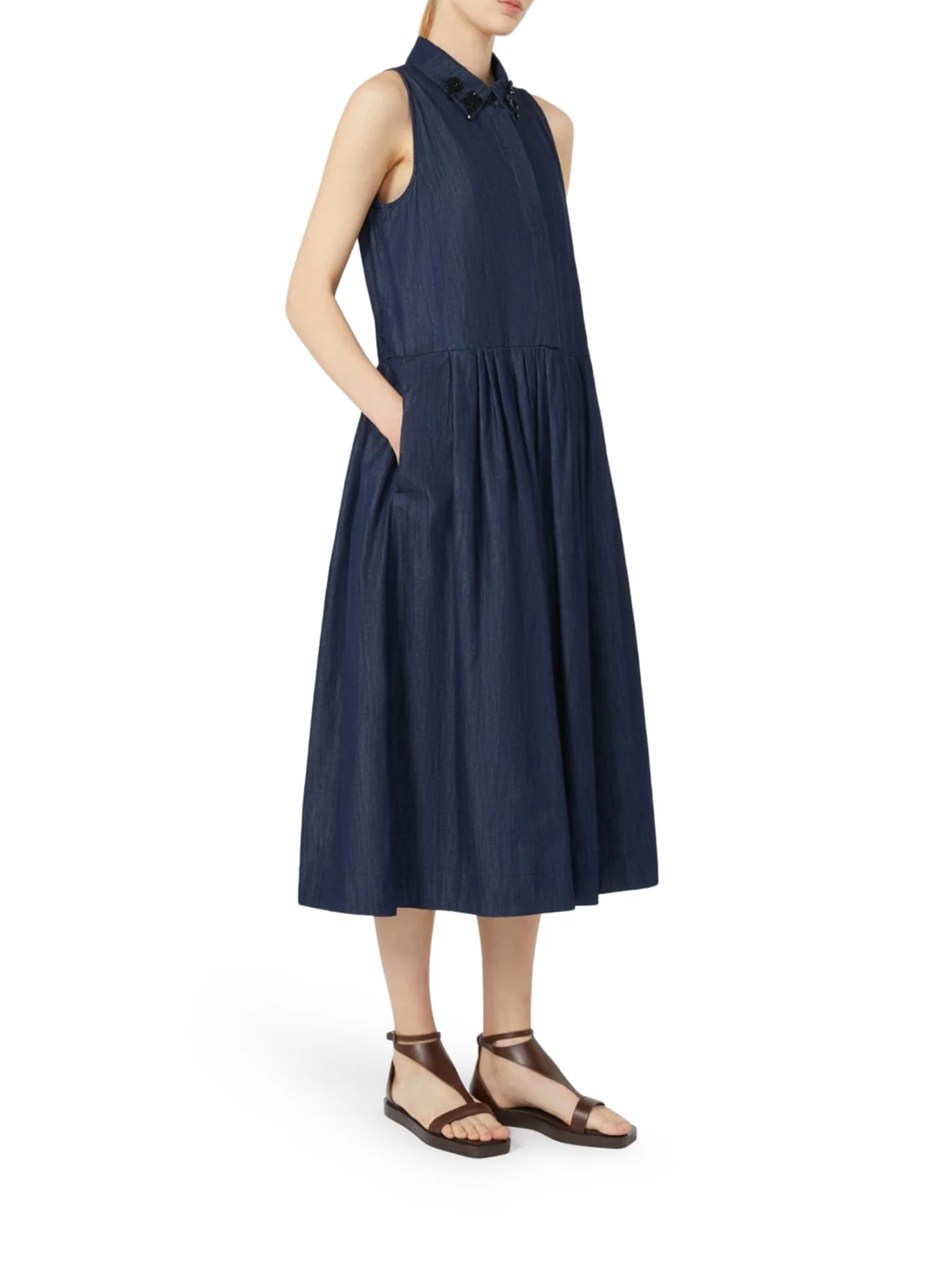 SLEEVELESS DENIM DRESS - Image 3