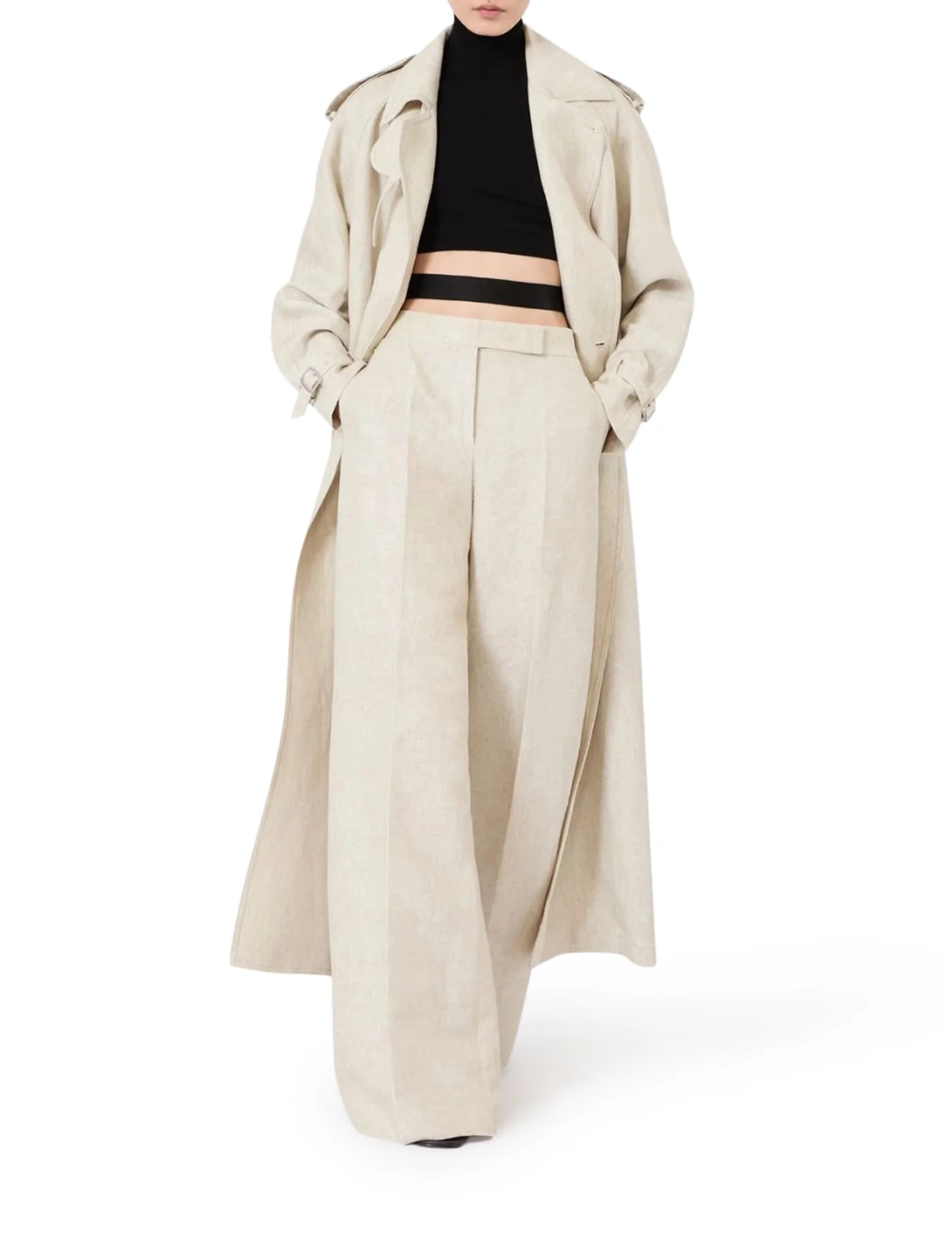 WIDE LINEN DRILL TROUSERS - Image 2