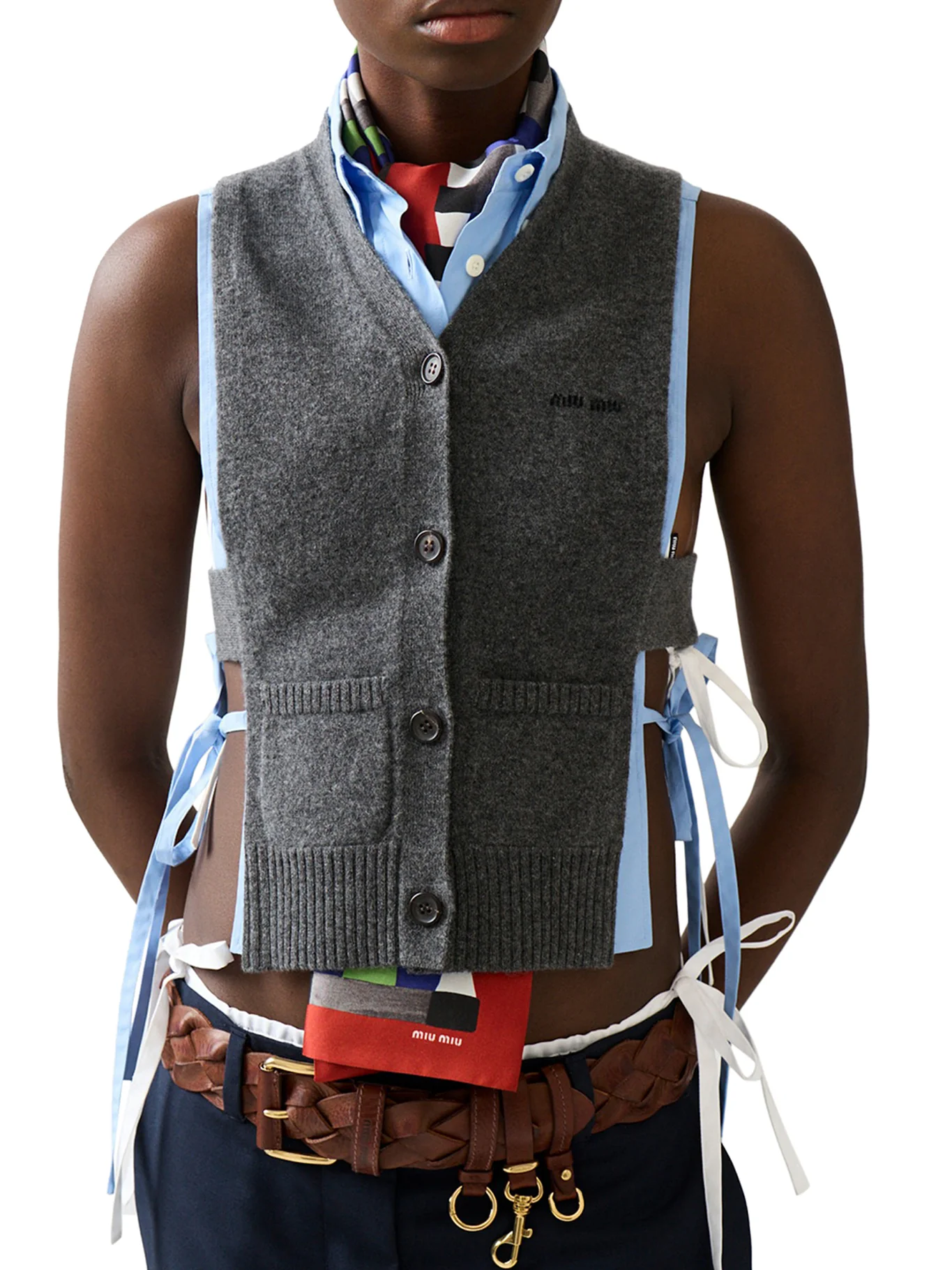CASHMERE CARDIGAN VEST - Image 3