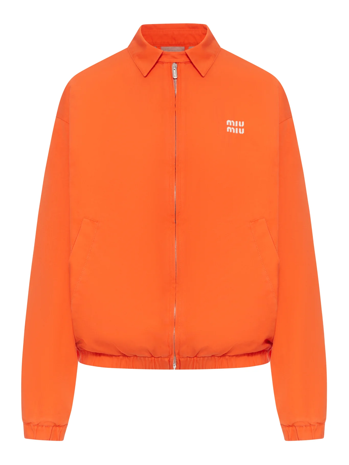 COTTON POPLIN BOMBER JACKET WITH LOGO