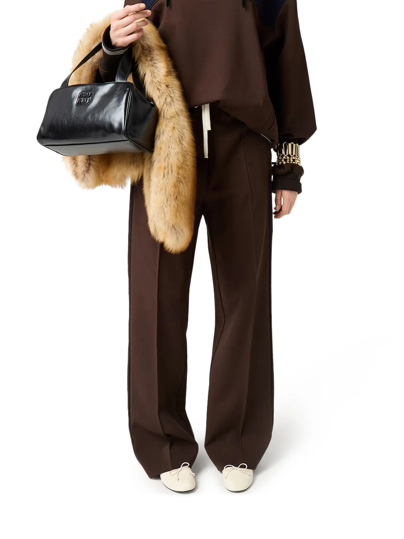 KNIT TROUSERS WITH FABRIC STITCH - Image 2