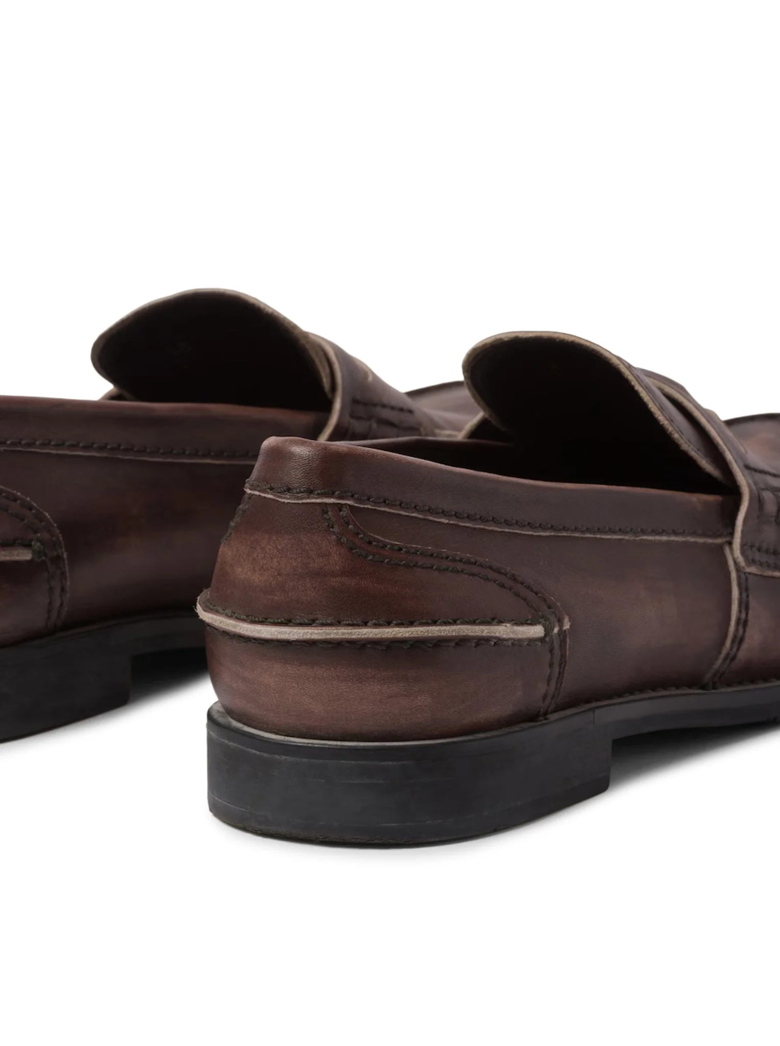 VINTAGE EFFECT LEATHER LOAFERS - Image 5