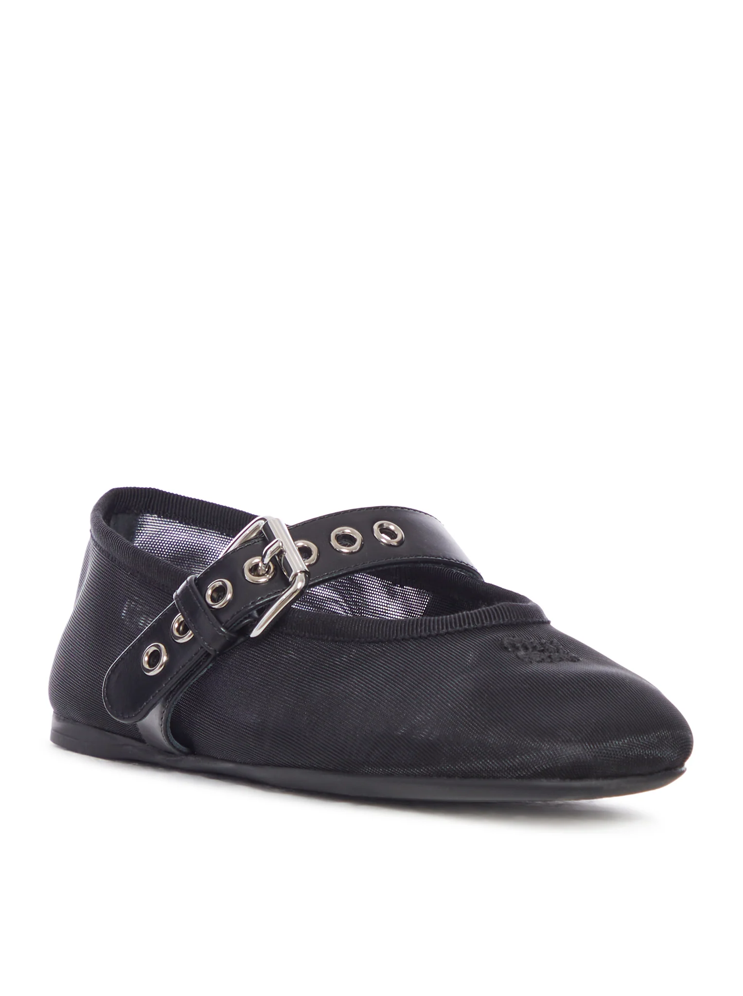 MESH BALLERINAS WITH LEATHER BUCKLE - Image 2