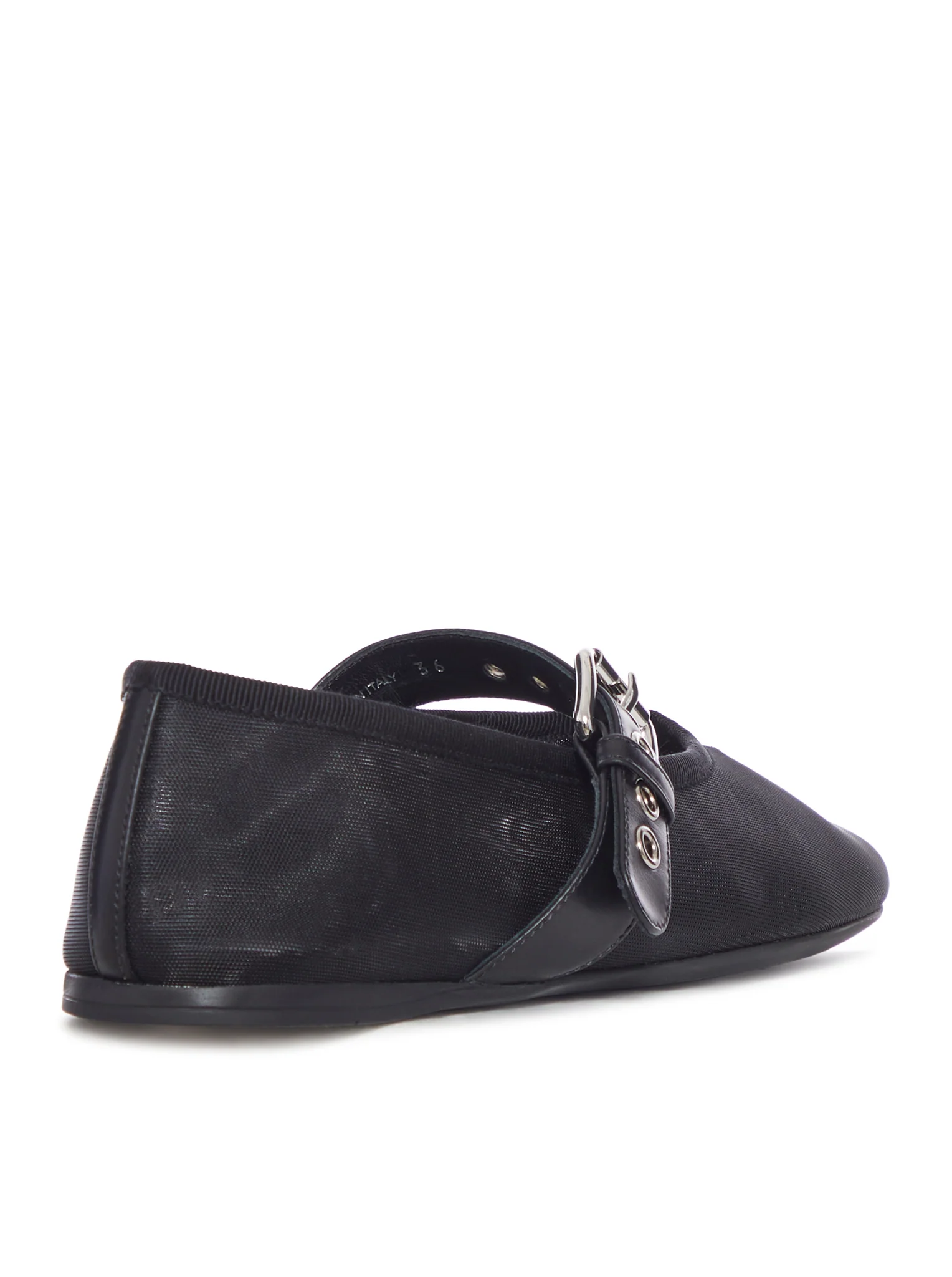 MESH BALLERINAS WITH LEATHER BUCKLE - Image 3