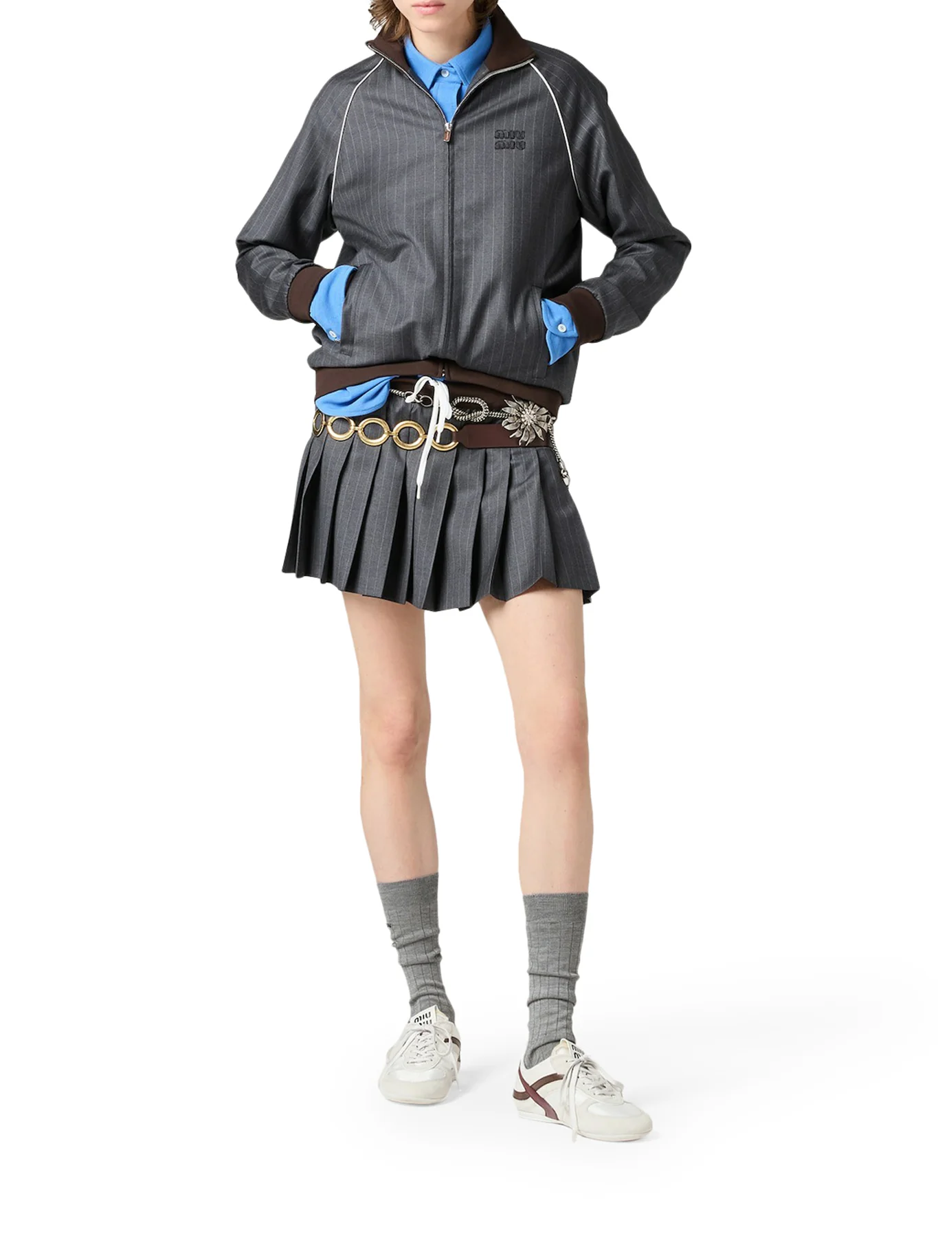 PINSTRIPED PLEATED MINISKIRT - Image 2