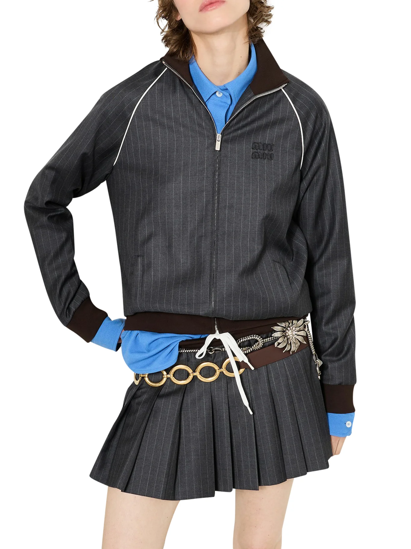 PINSTRIPED PLEATED MINISKIRT - Image 3