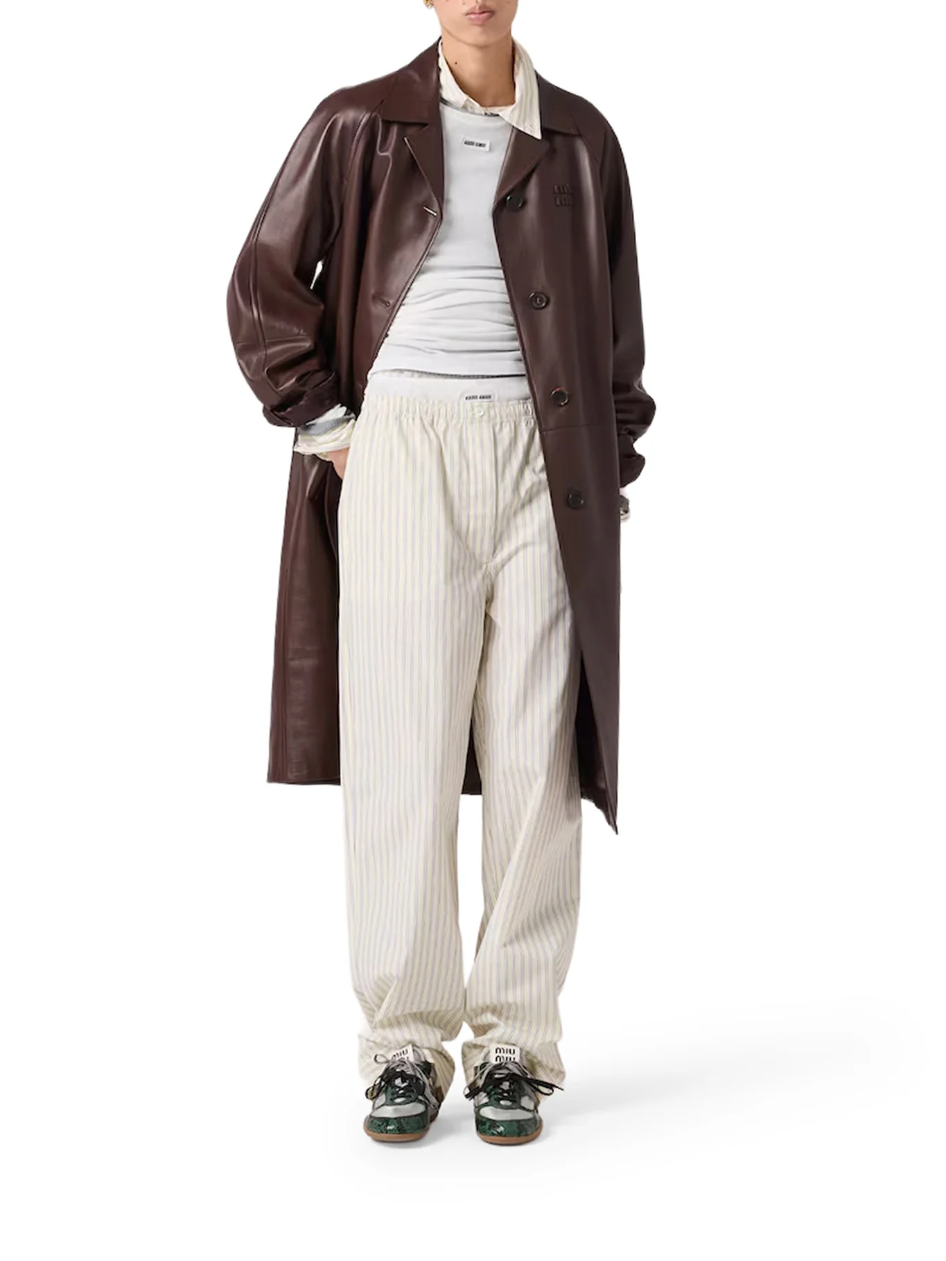 STRIPED COTTON POPLIN PANTS - Image 2