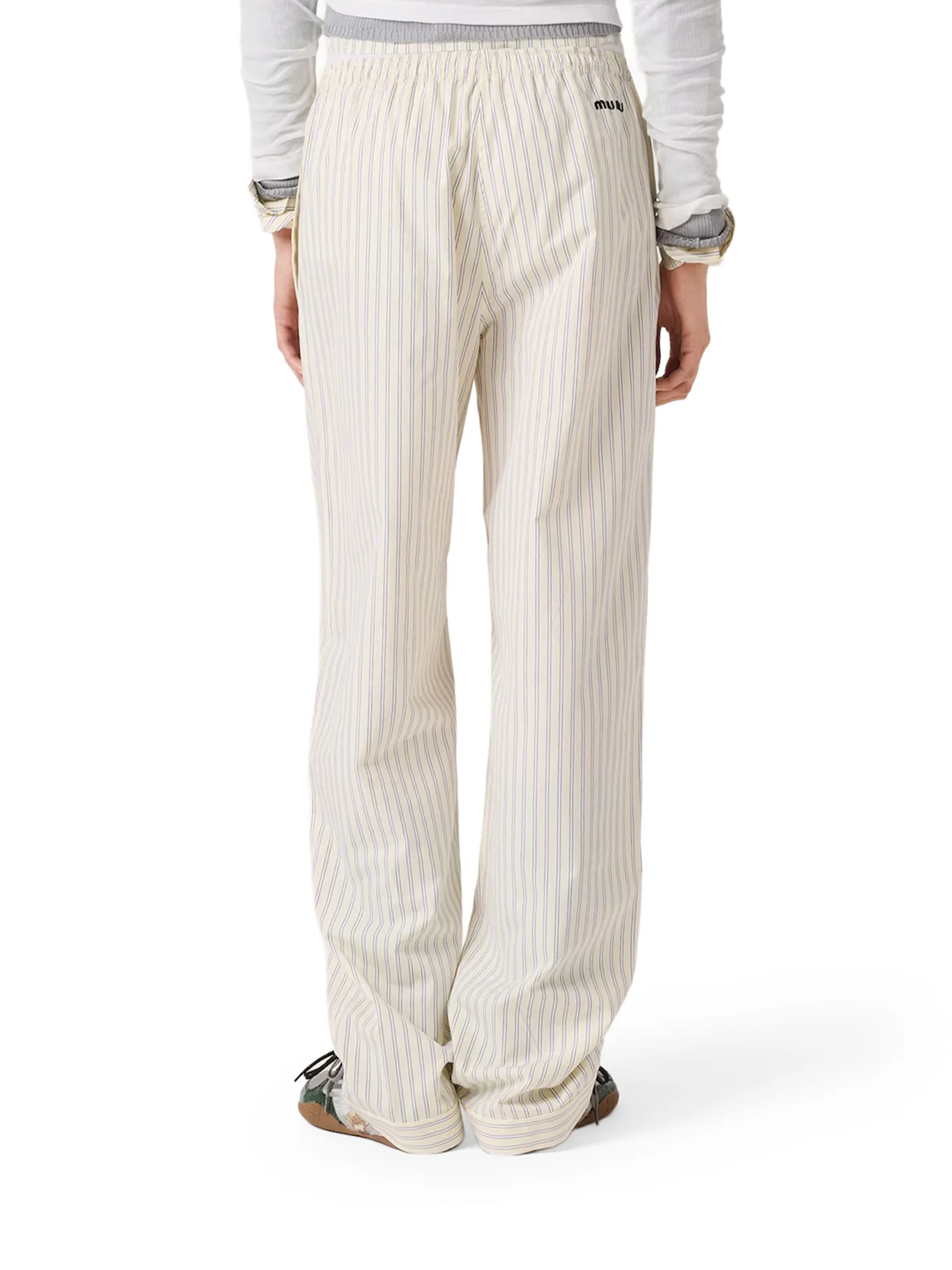STRIPED COTTON POPLIN PANTS - Image 3
