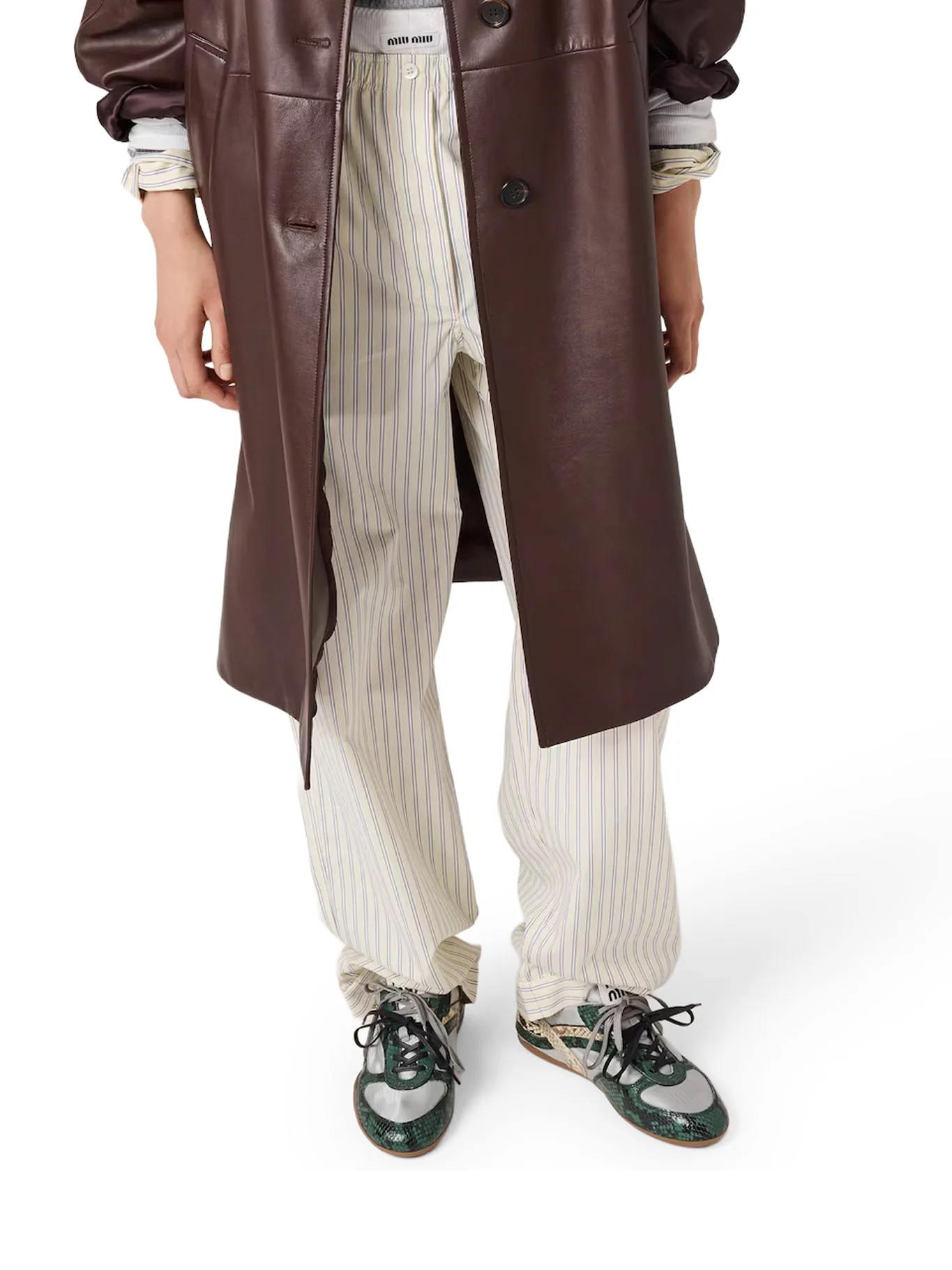 STRIPED COTTON POPLIN PANTS - Image 4