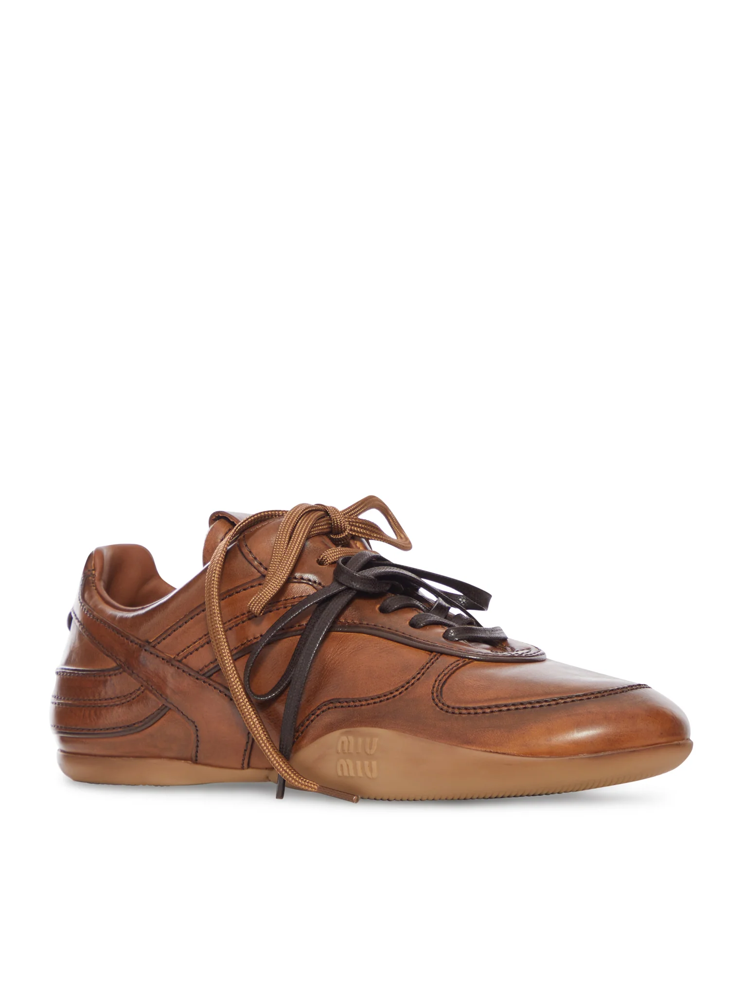 WAXED LEATHER SNEAKERS - Image 2