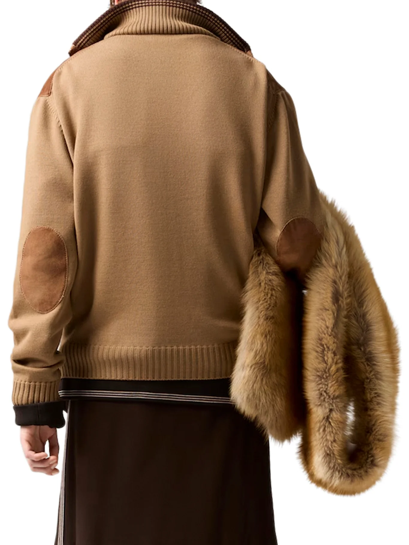 WOOL AND LEATHER CARDIGAN WITH ZIP - Image 3