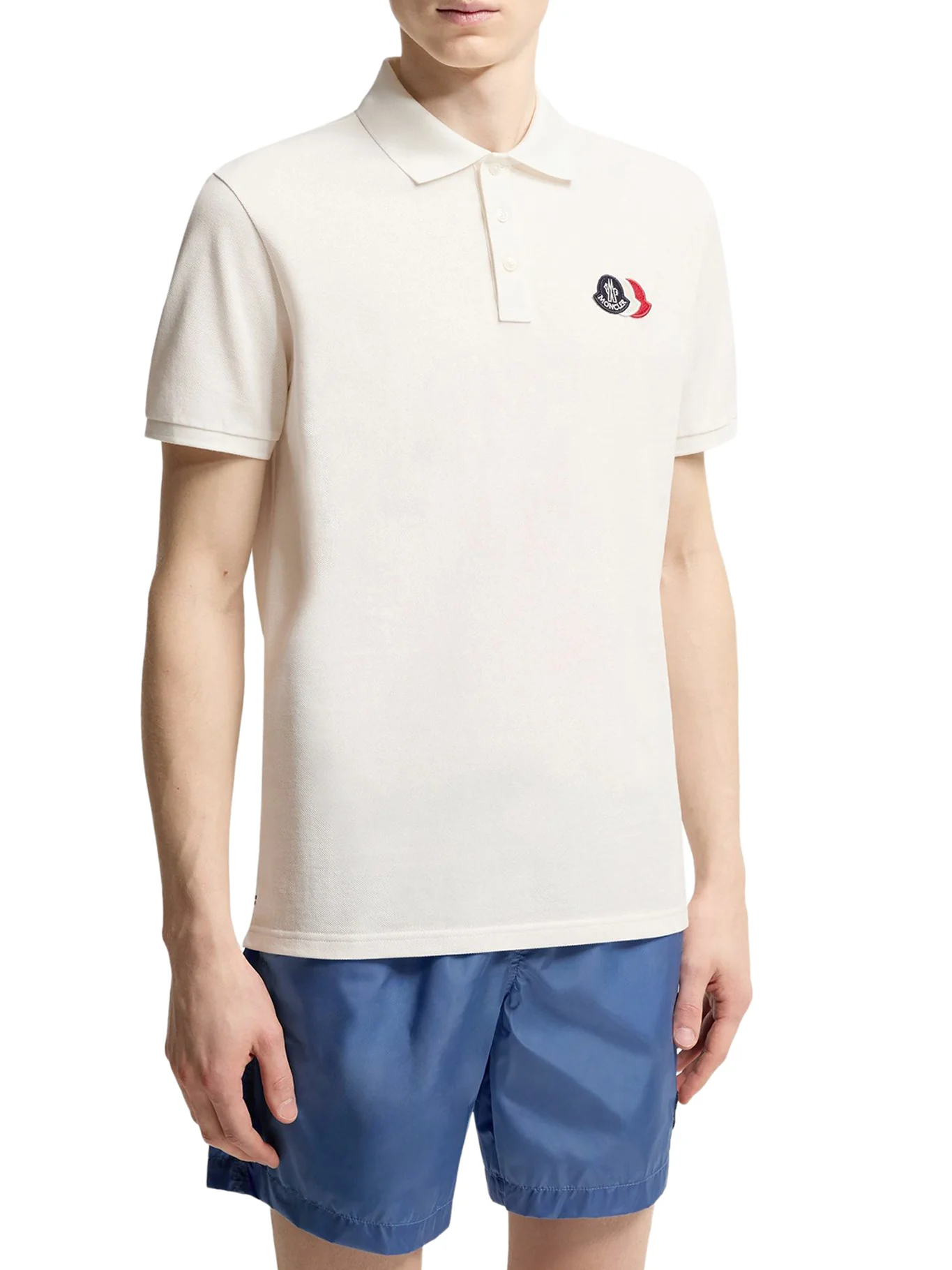 COTTON PIQUET POLO SHIRT WITH LOGO PATCH - Image 3
