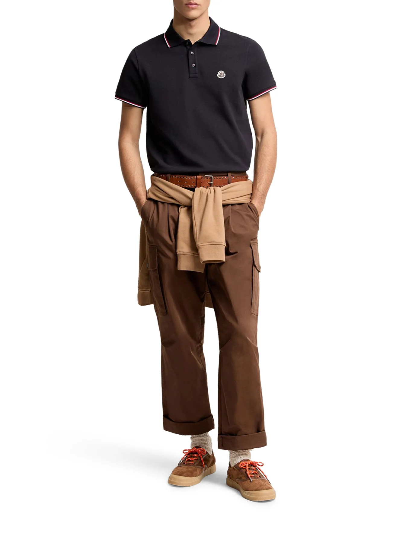 COTTON PIQUET POLO SHIRT WITH TRICOLOR TRIM - Image 2