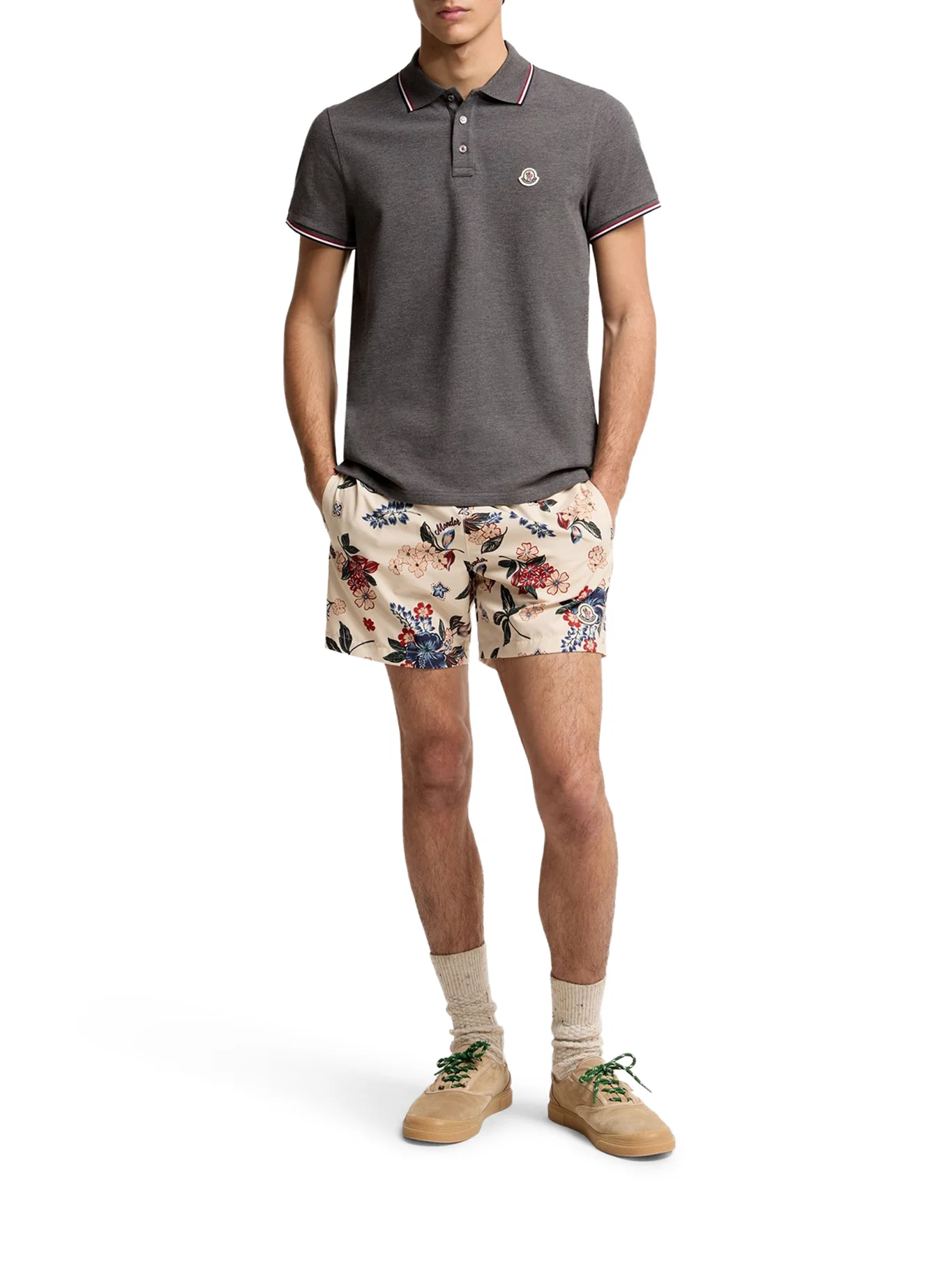 COTTON PIQUET POLO SHIRT WITH TRICOLOR TRIM - Image 2