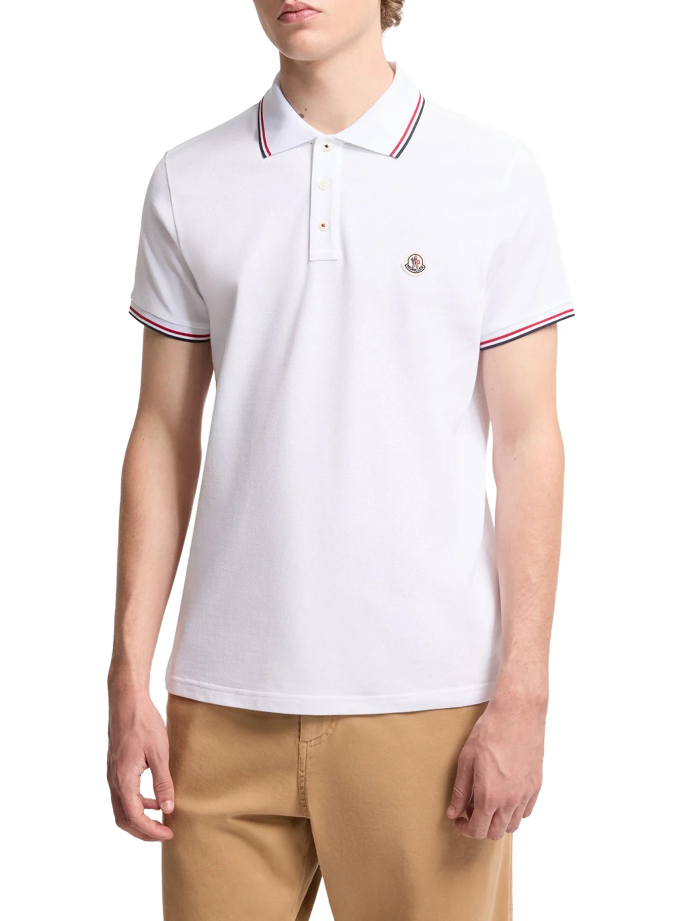 COTTON PIQUET POLO SHIRT WITH TRICOLOR TRIM - Image 3
