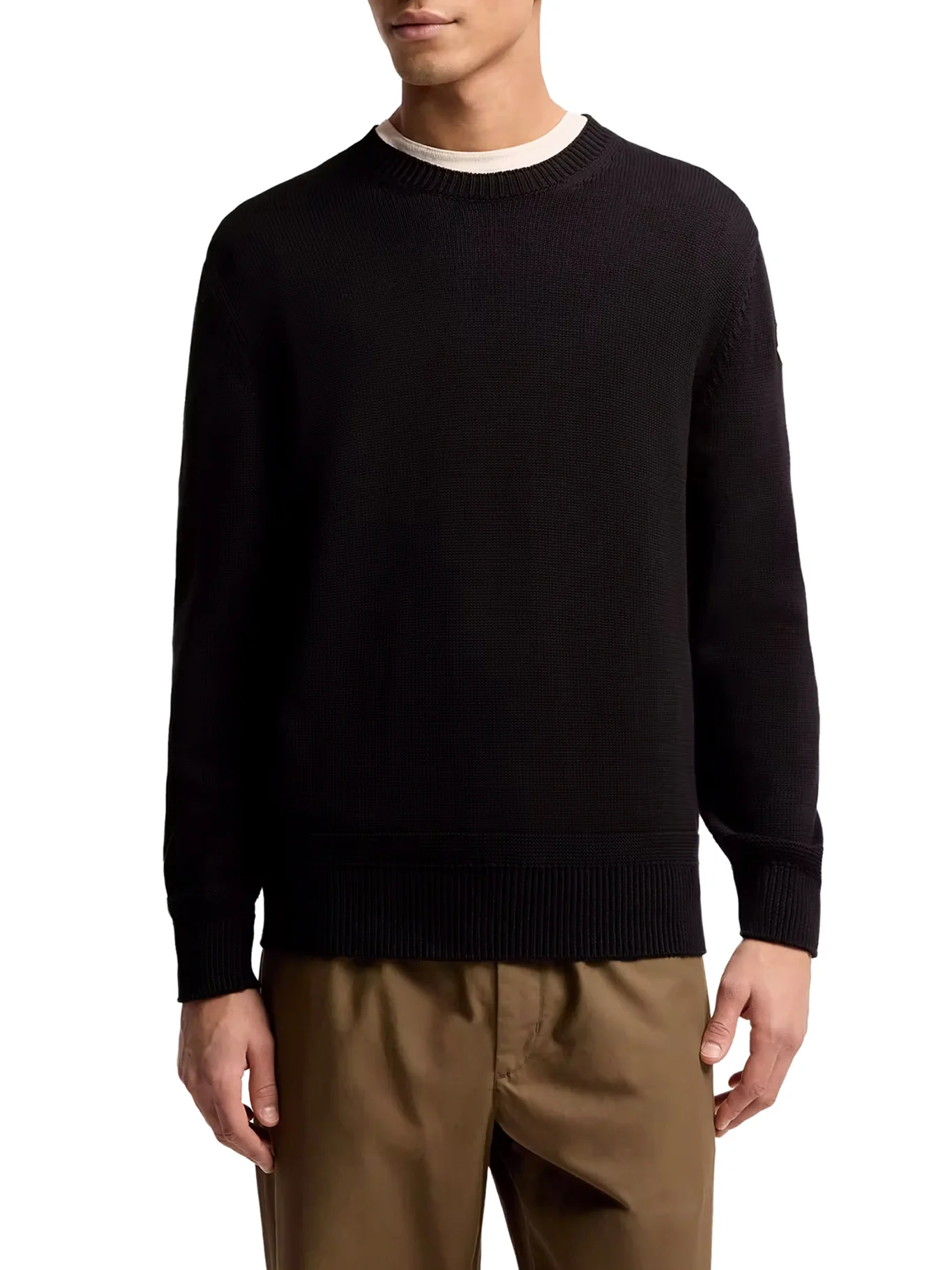 COTTON SWEATER WITH LOGO PATCH - Image 3