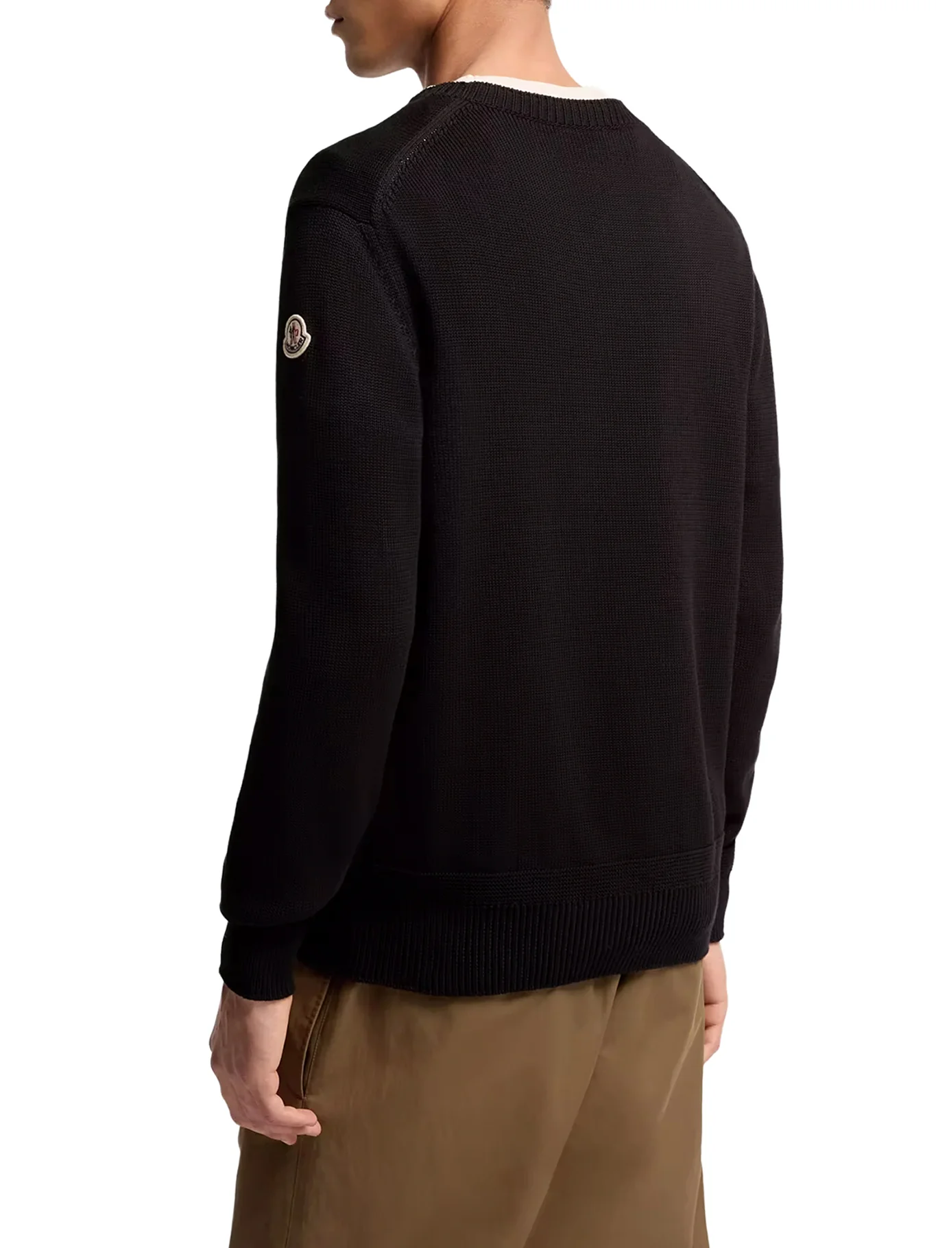 COTTON SWEATER WITH LOGO PATCH - Image 4