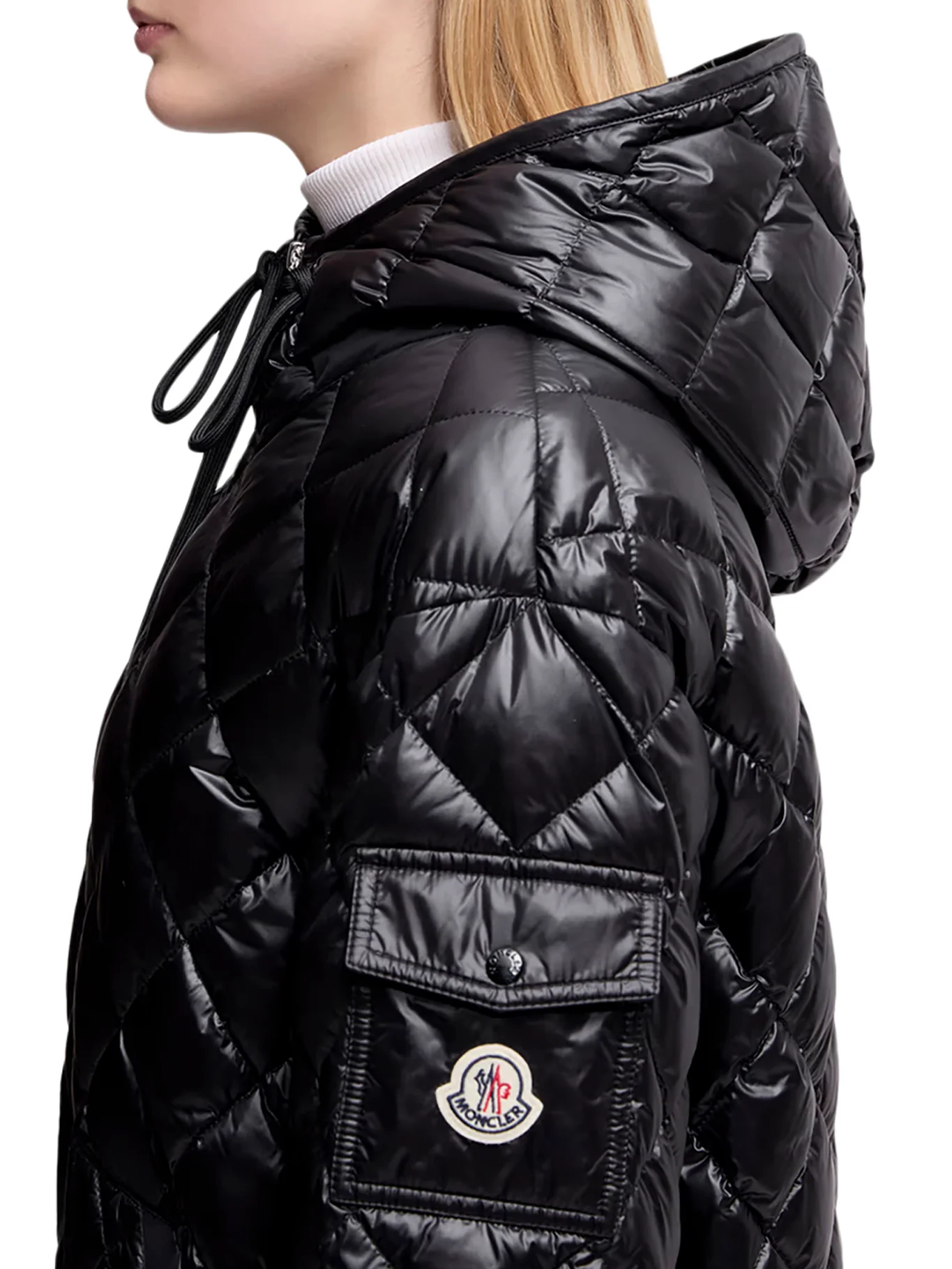 SHORT DOWN JACKET WITH HOOD AND DIAMOND QUILTING - Image 5