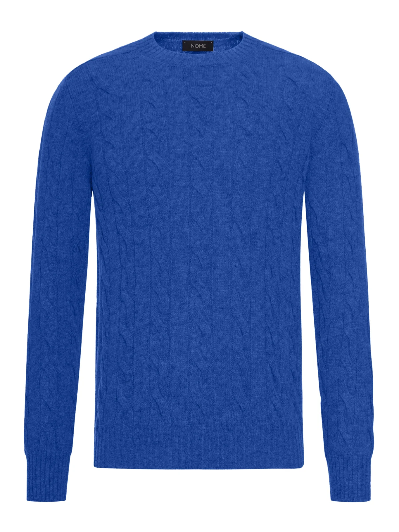 SHETLAND WOOL CABLE-KNIT CREWNECK
