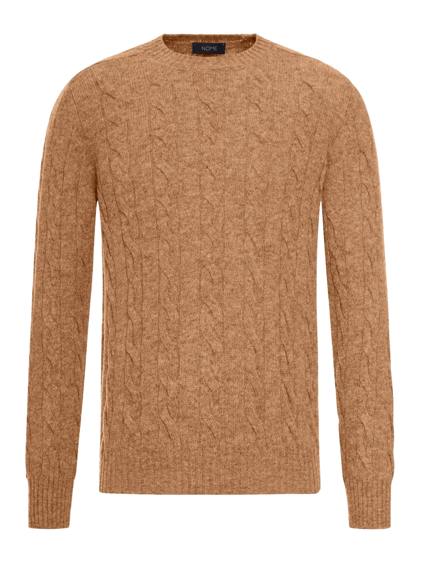 SHETLAND WOOL CABLE-KNIT CREWNECK