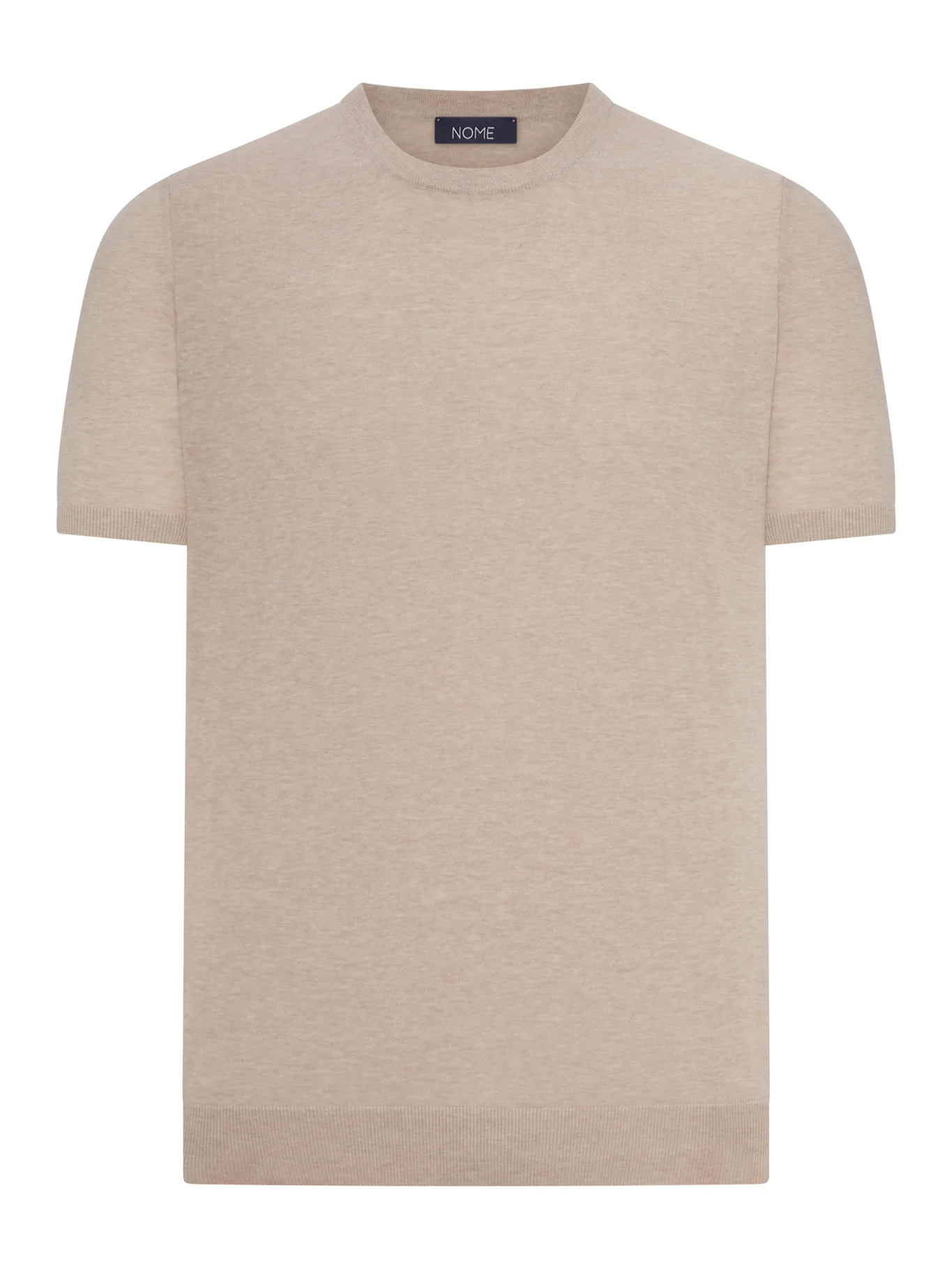 CREW NECK T-SHIRT IN MELANGE-EFFECT COTTON KNITTED